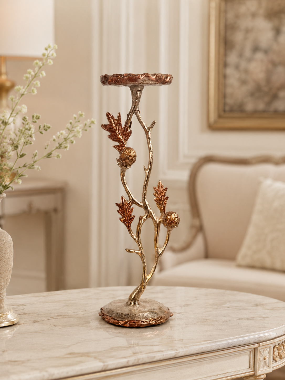 DekuvaDekuva Invee Home Uzun Mumluk Büyük 36 cm Dekoratif Salon Aksesuarıroyal-23