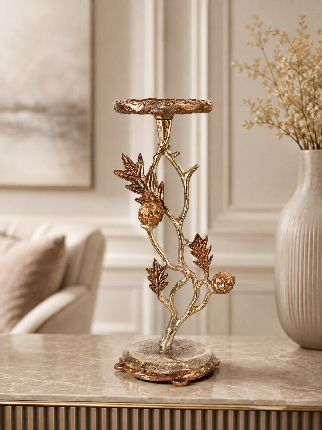 DekuvaDekuva Invee Home Uzun Mumluk Küçük 31 cm Dekoratif Salon Aksesuarıroyal-21