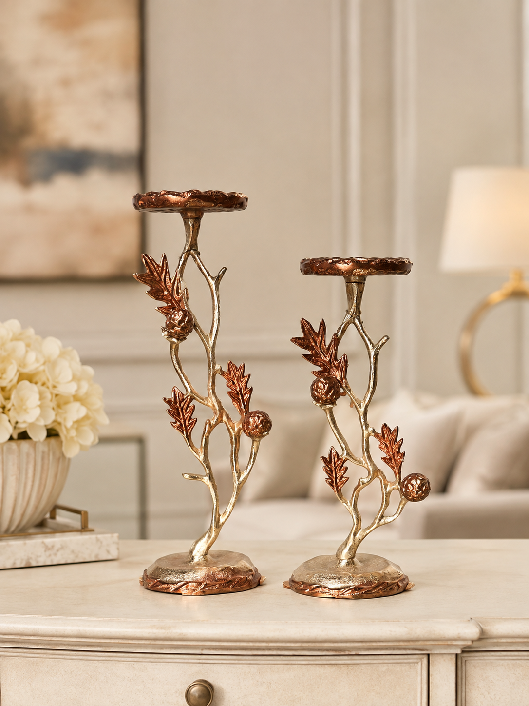 DekuvaDekuva Invee Home Uzun Mumluk Küçük 31 cm Dekoratif Salon Aksesuarıroyal-21