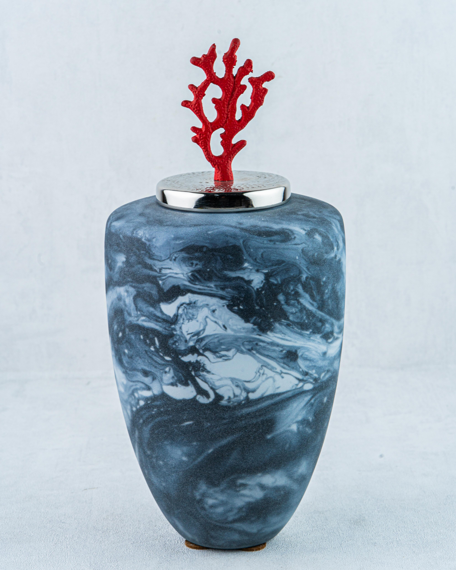 DekuvaGREY FROST TAPERED JAR WITH LIDLAMEDORE 1RS-1231GF