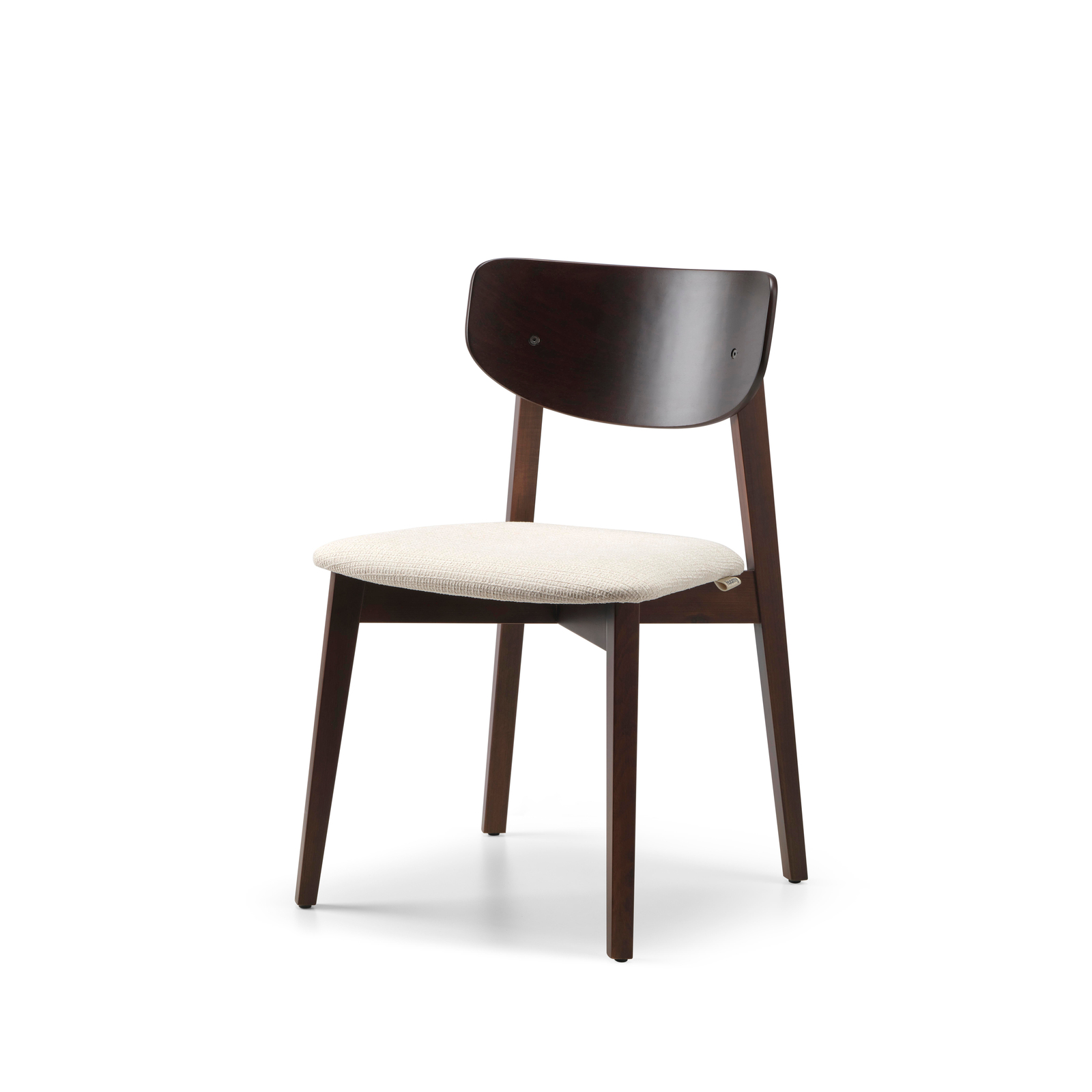 DekuvaKoyu Ahşap Krem Döşemeli Modern SandalyeKoyu Ahşap Krem Döşemeli Modern Sandalye