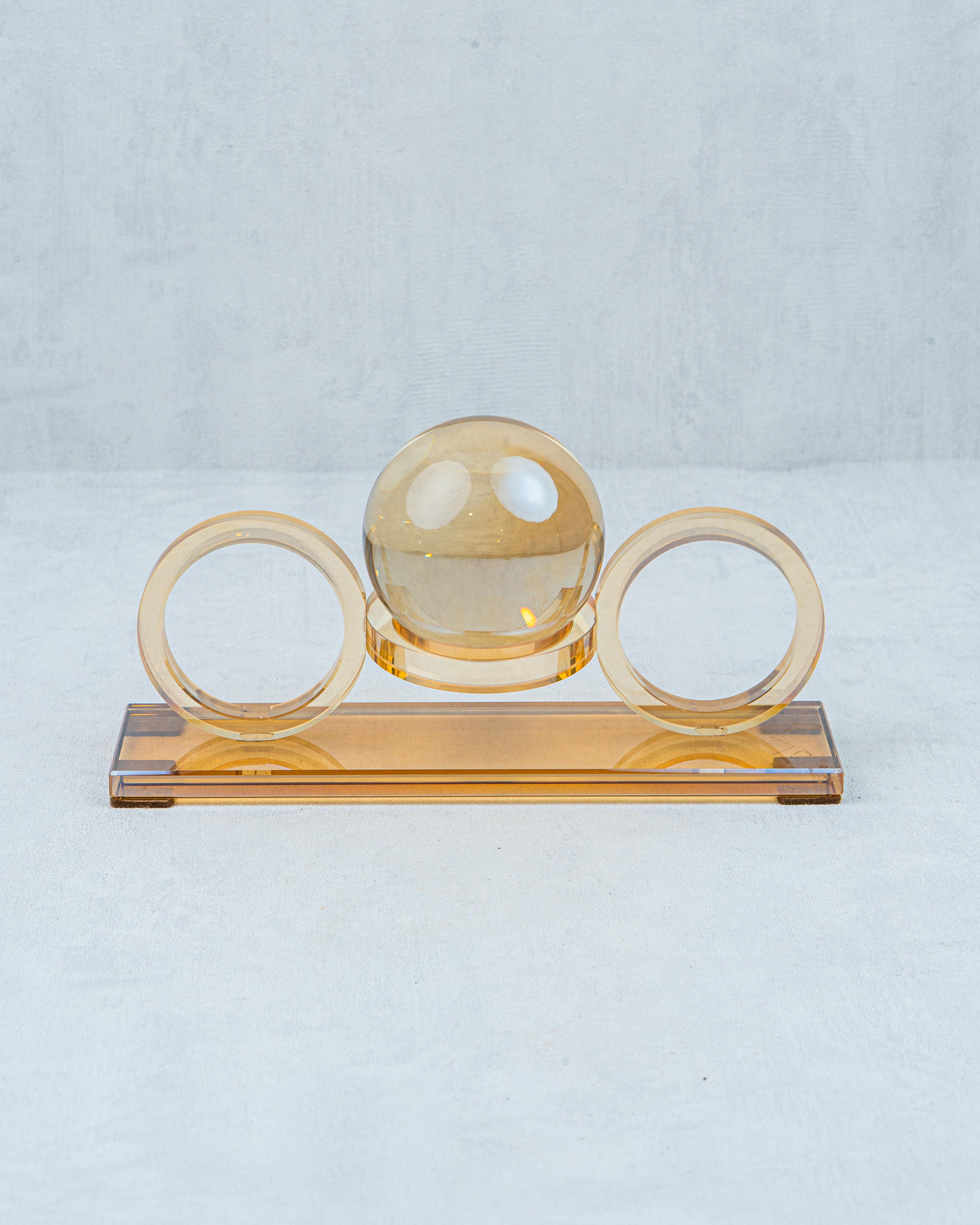 DekuvaKRİSTAL DEKORATİF AMBER RENK TOPLU OBJEINVEE HOME BJ0392-1