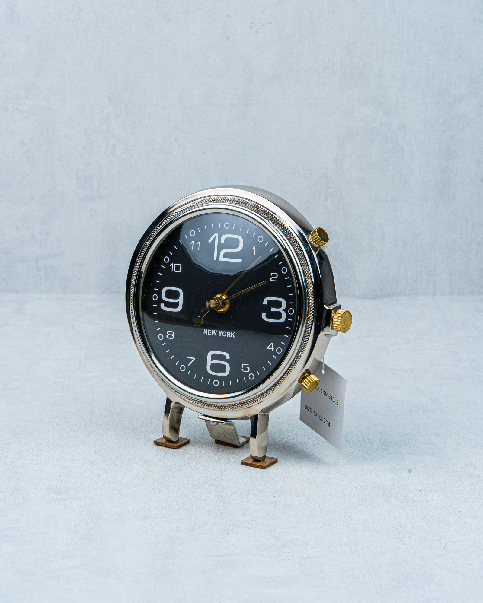 DekuvaNICKEL SHINY BRASS TABLE CLOCKLAMEDORE 1KN-61086