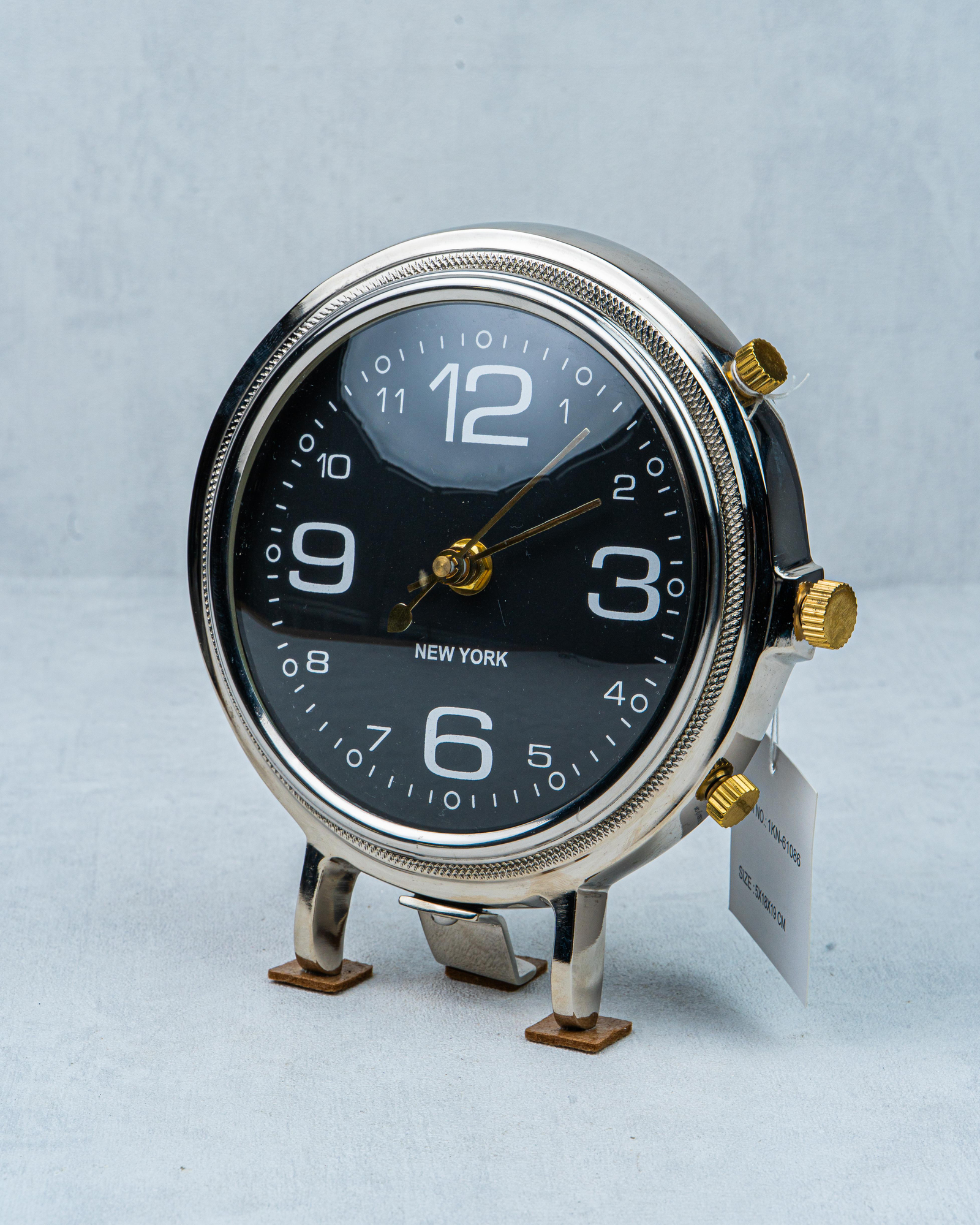 DekuvaNICKEL SHINY BRASS TABLE CLOCKLAMEDORE 1KN-61086