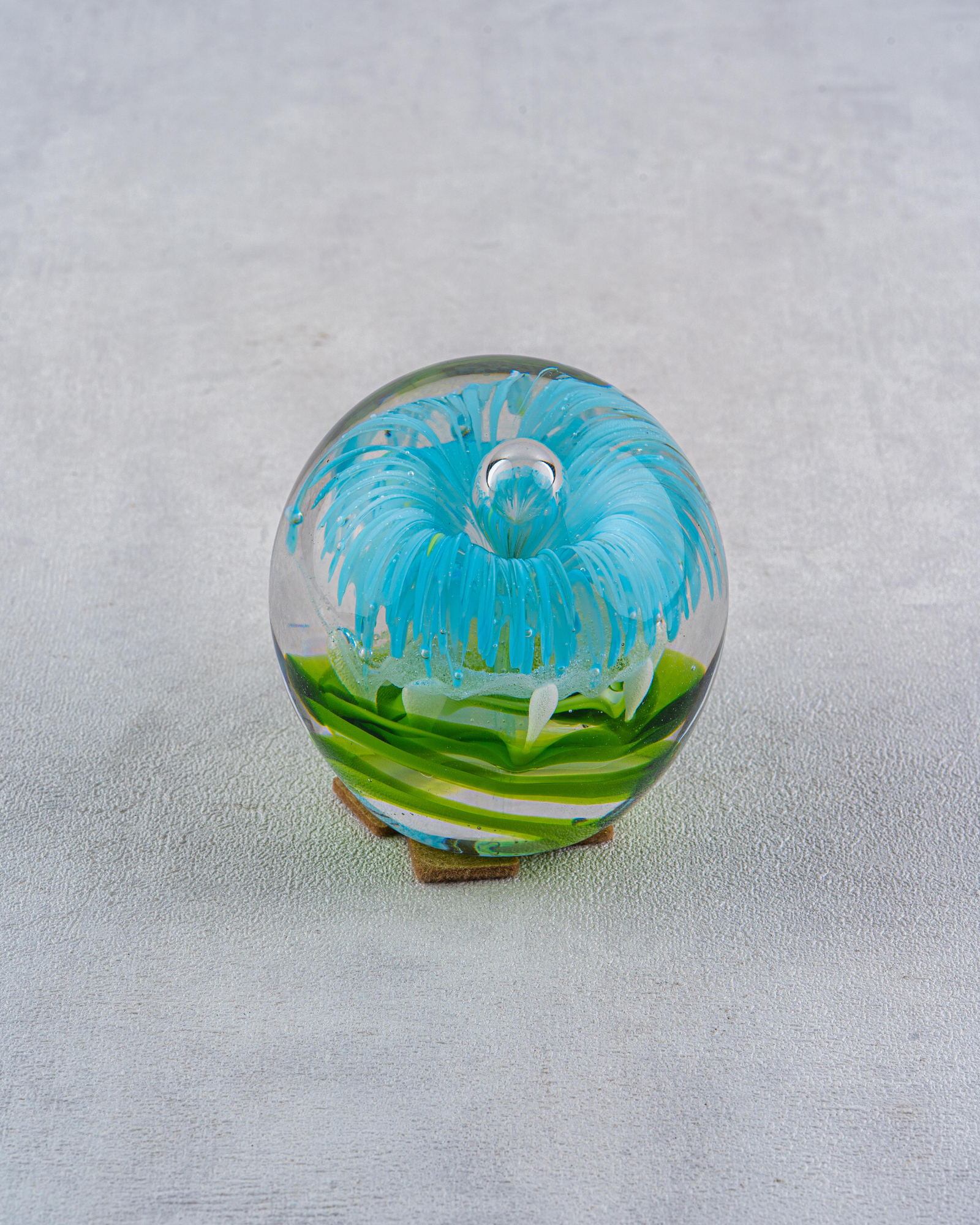 DekuvaPEARL BLUE GREEN GLASS DECORLAMEDORE 1ZB-2244