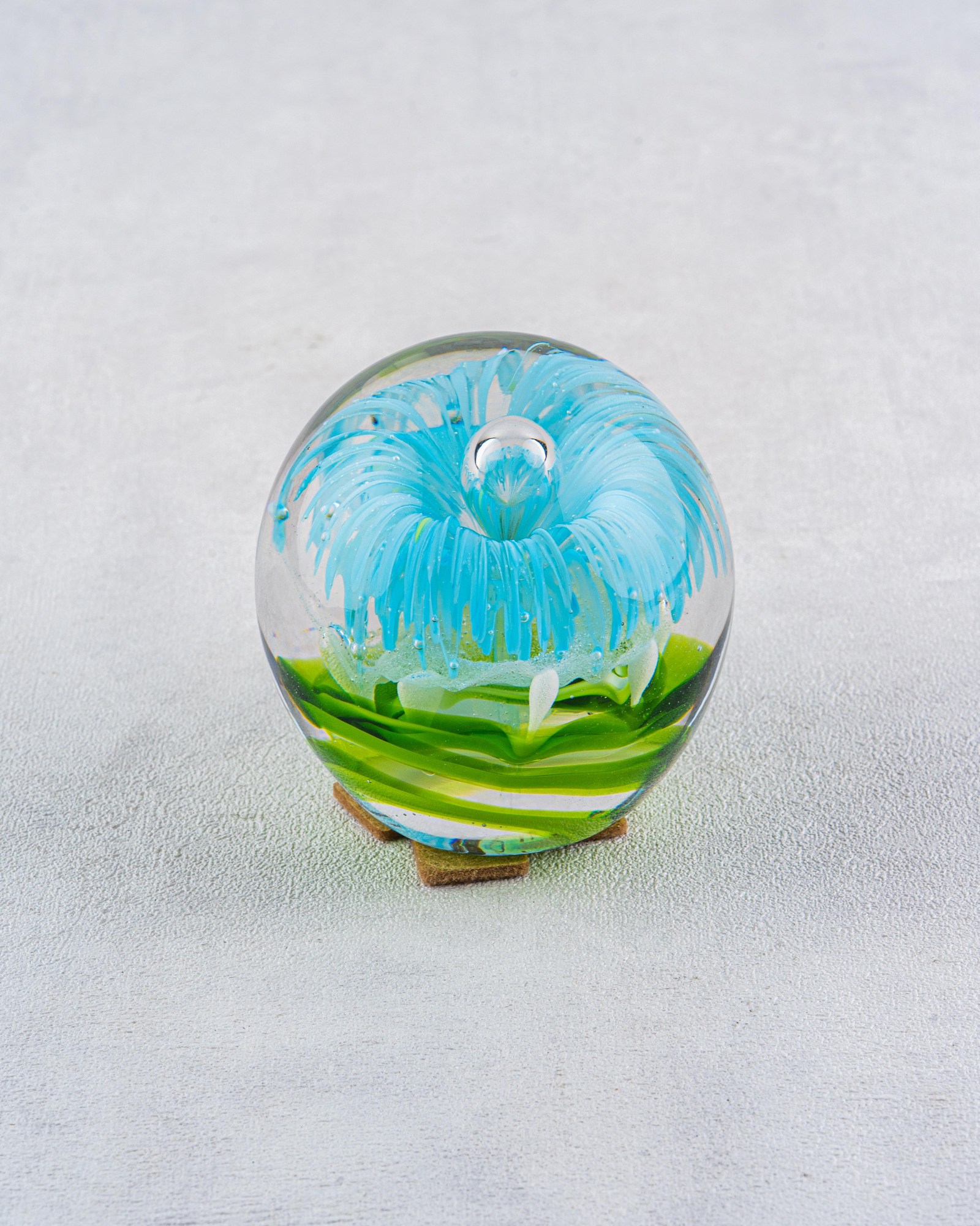 DekuvaPEARL BLUE GREEN GLASS DECORLAMEDORE 1ZB-2244