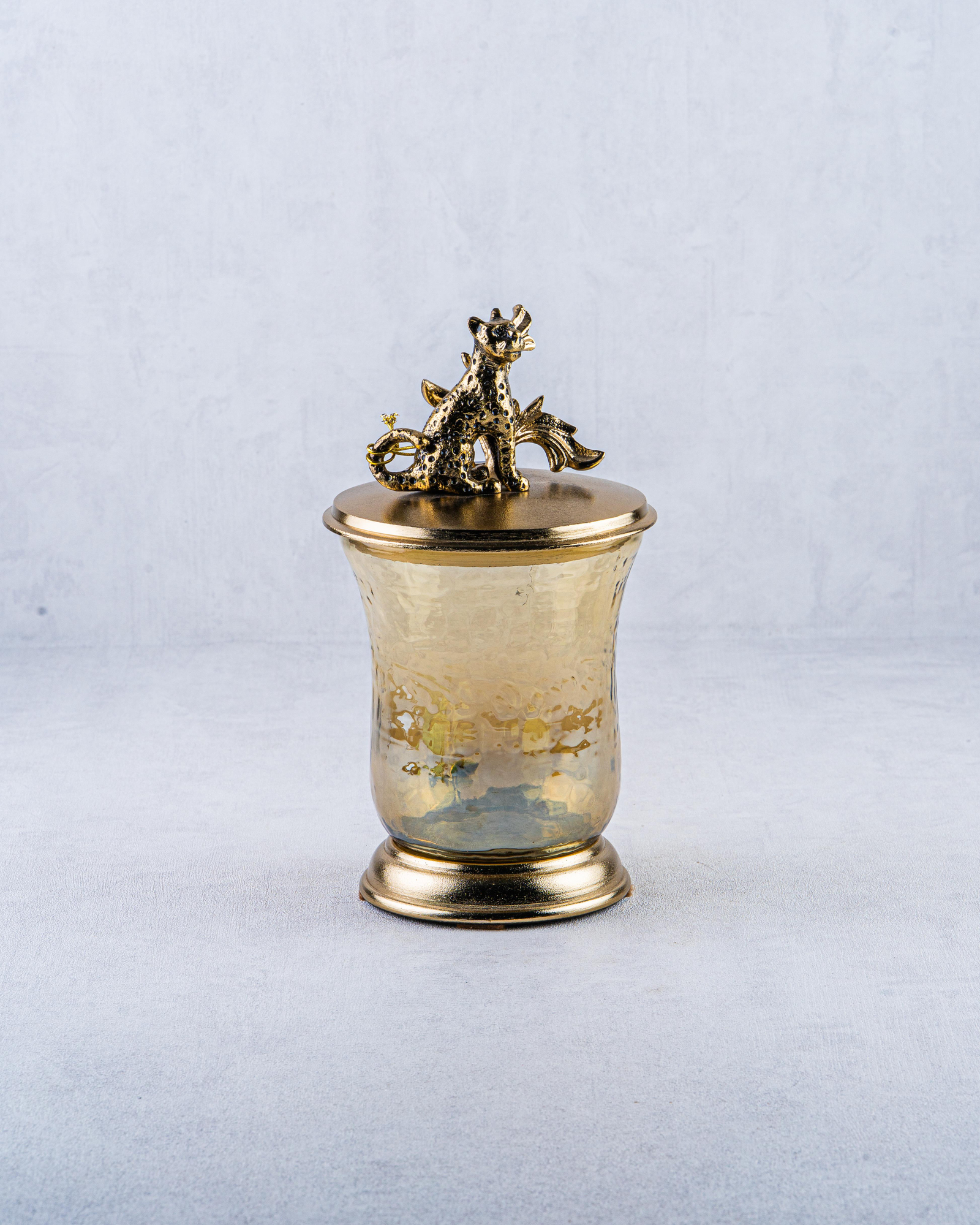 DekuvaRUSTIC GOLD AND OMBRE BROWN GLASS JARGÜVEN BG-33