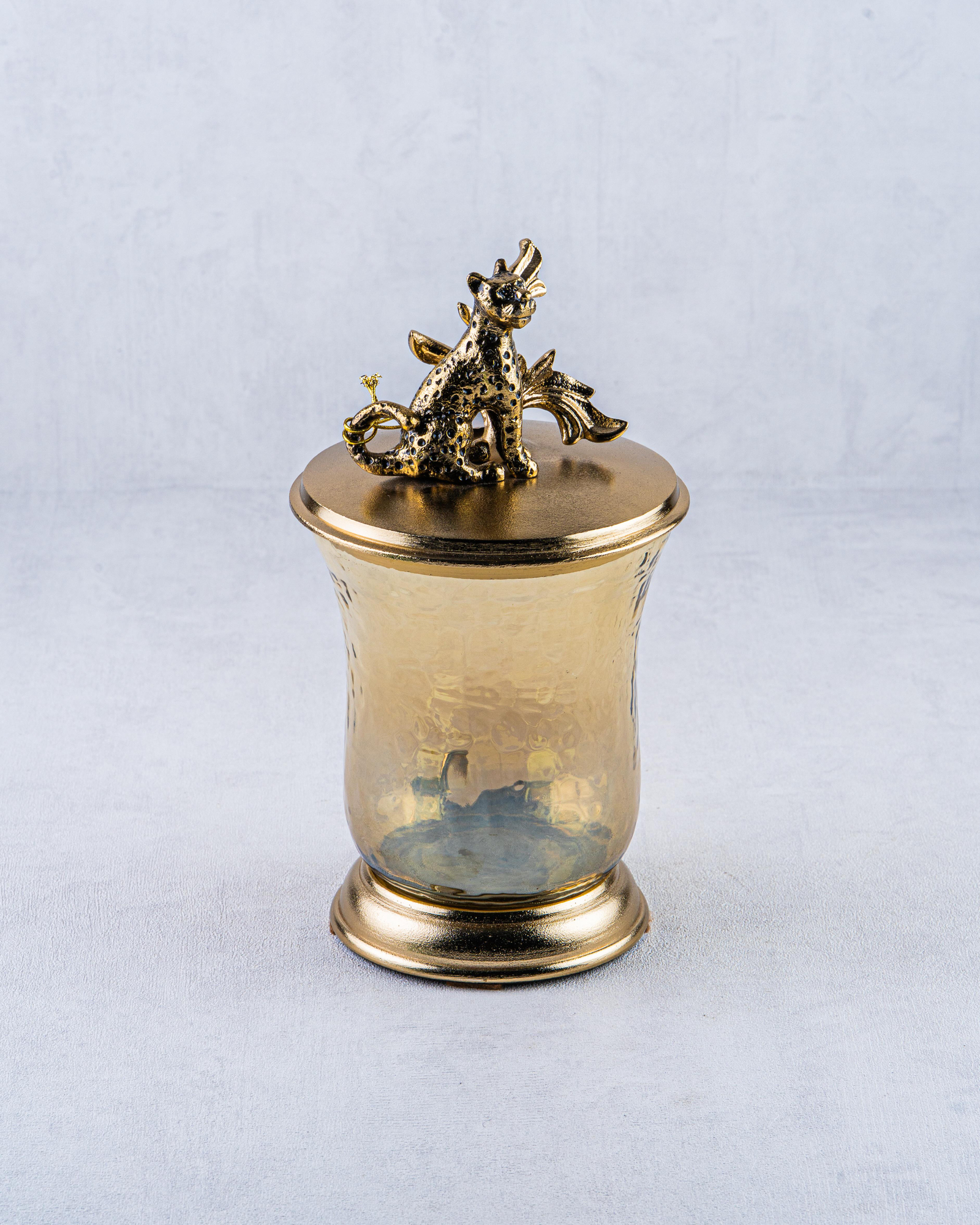 DekuvaRUSTIC GOLD AND OMBRE BROWN GLASS JARGÜVEN BG-33