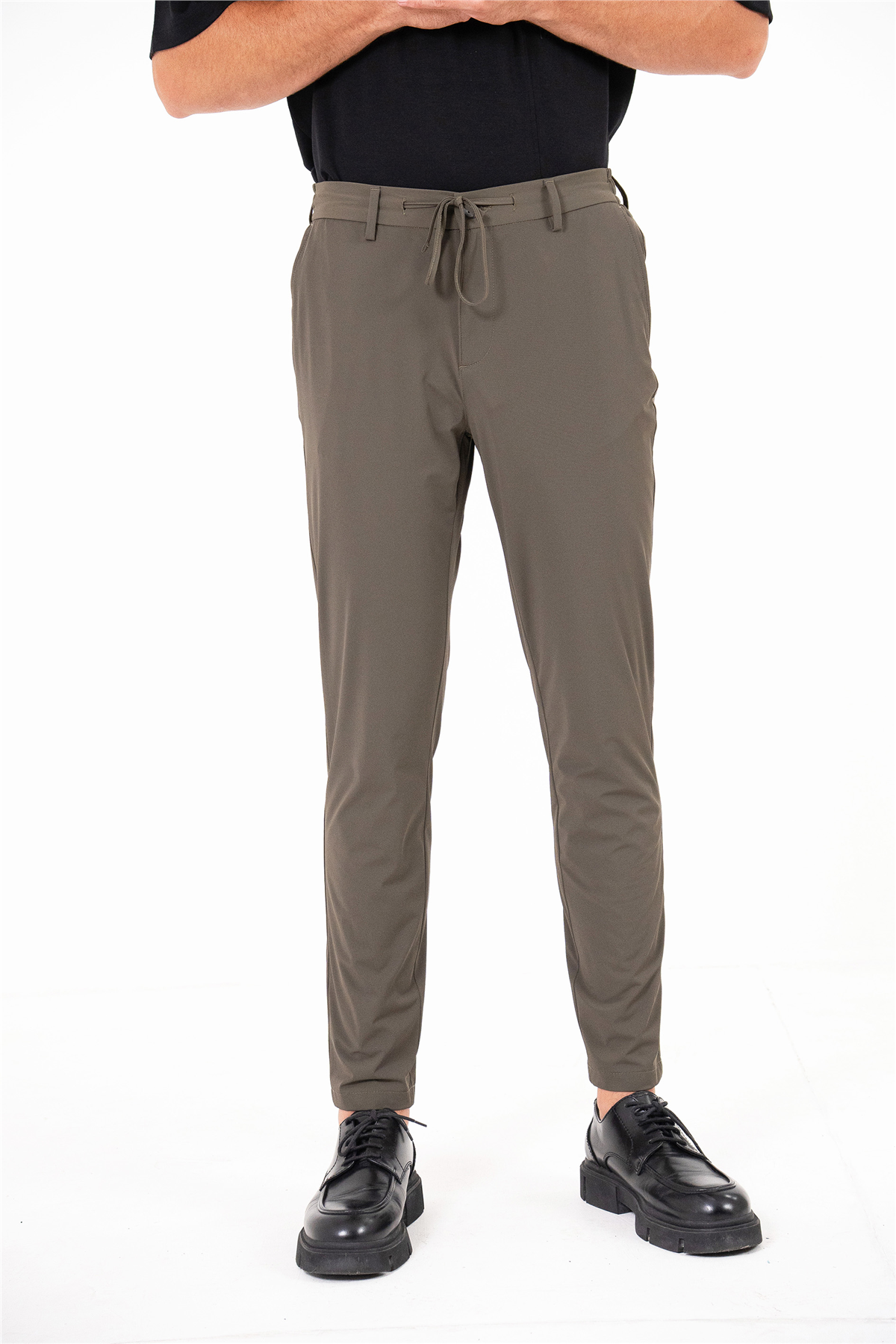 Beli Yarım Lastikli Arkası Çift Fleto Jogger Erkek Pantolon