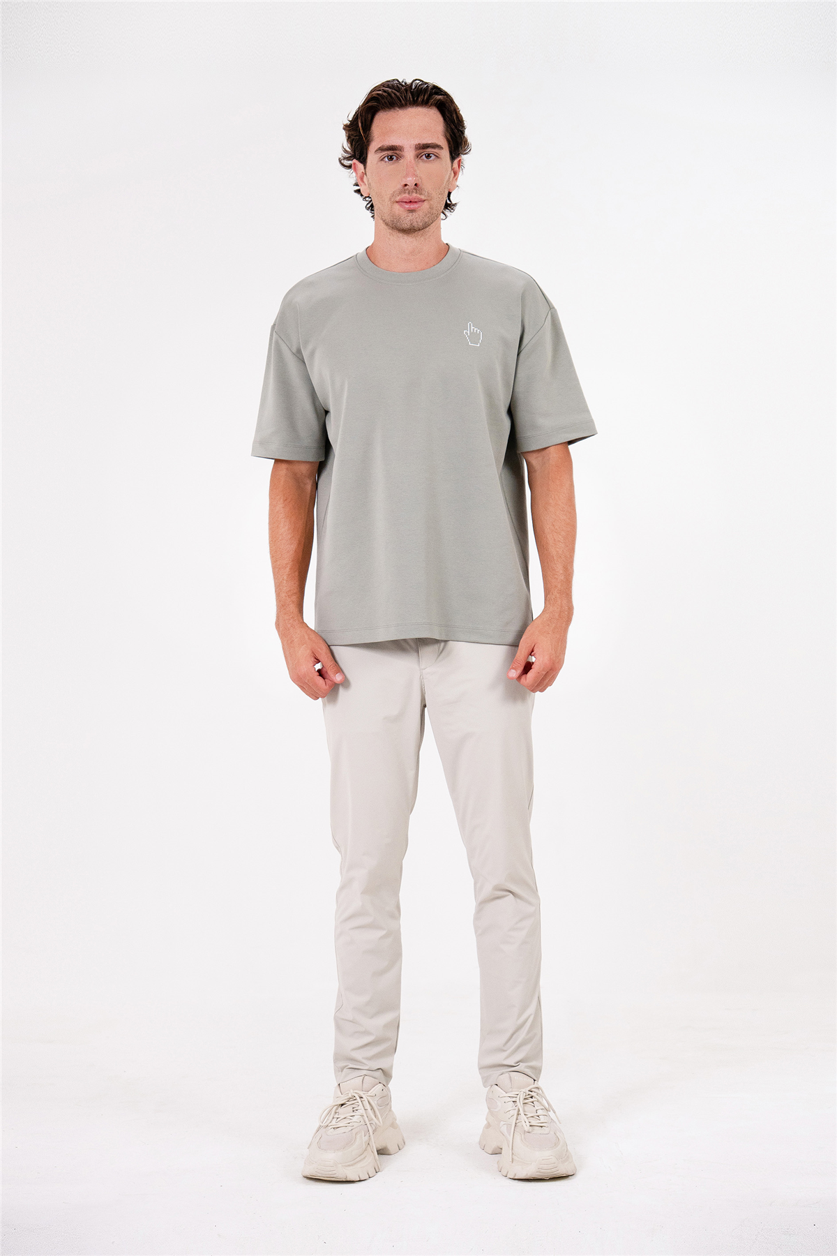 Bisiklet Yaka Baskılı Erkek T-shirt