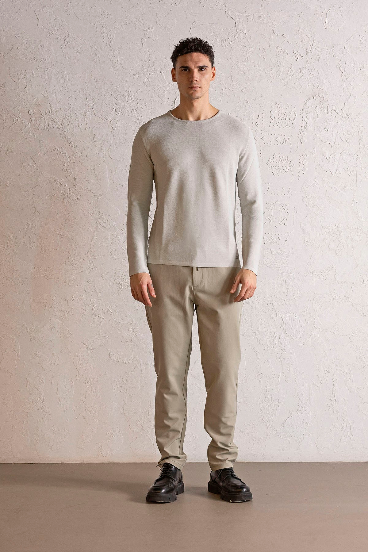 Bisiklet Yaka Slim Fit Erkek Kazak