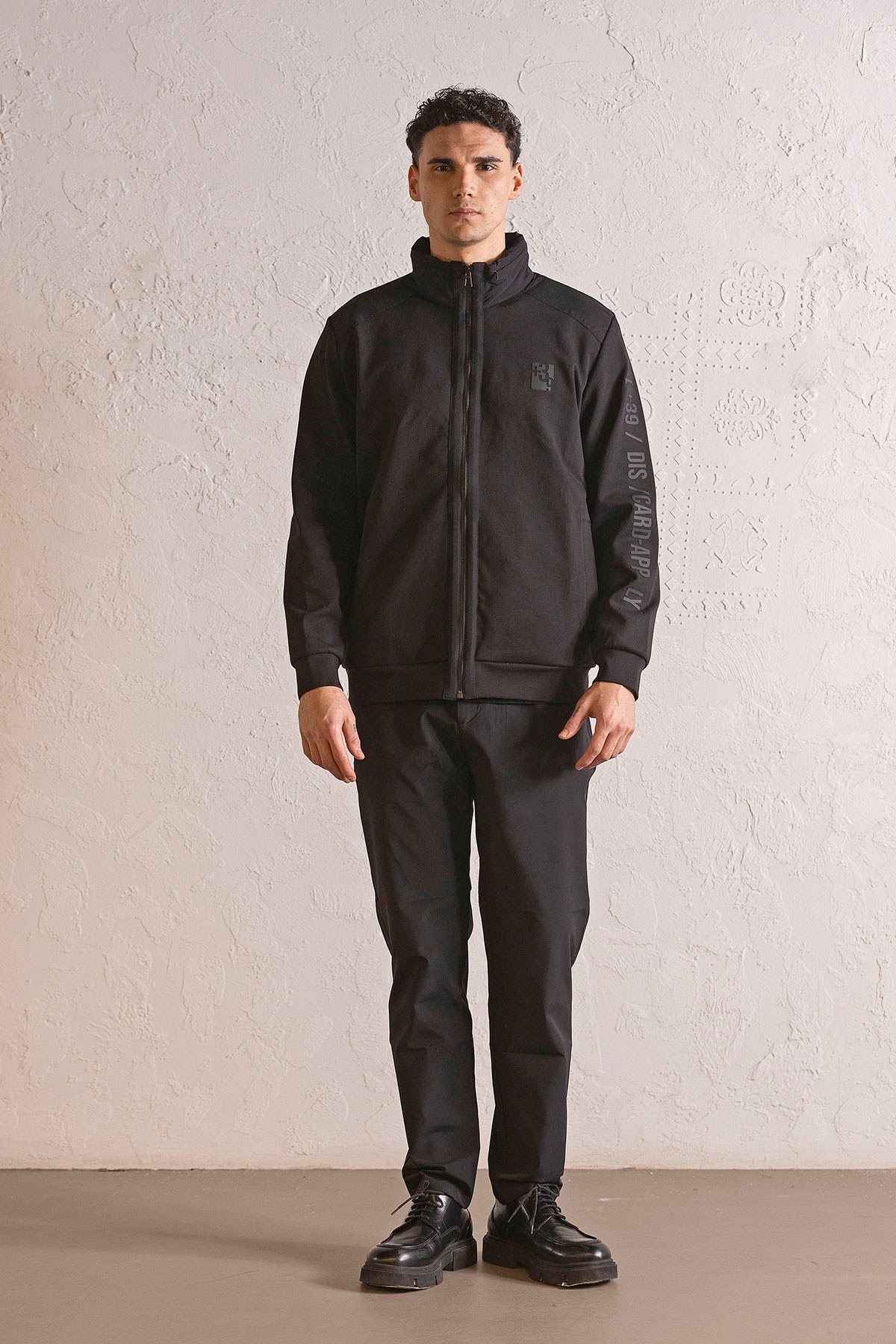Kapüşonlu Fermuarlı Garni Detaylı Erkek Sweatshirt