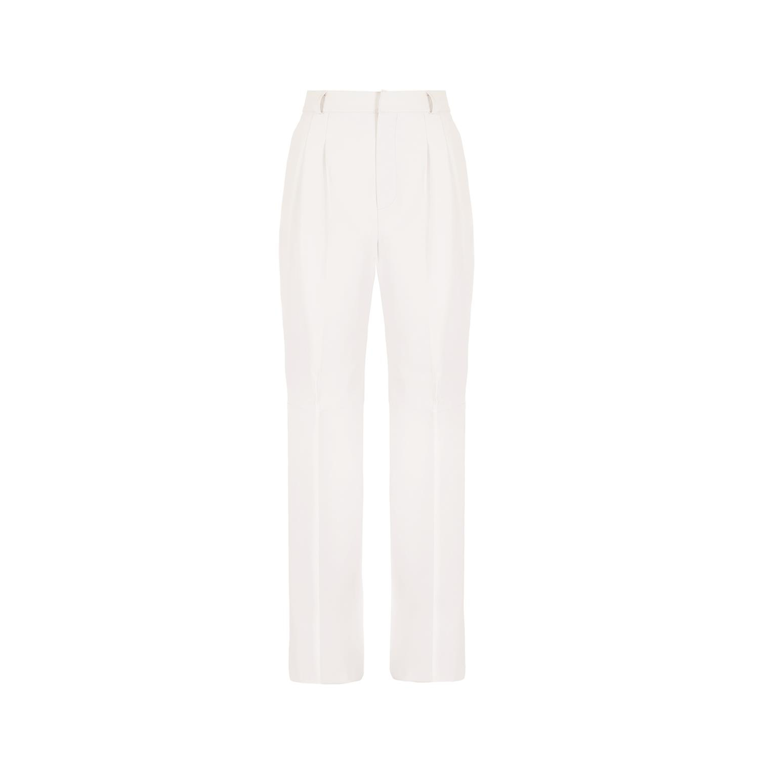K14442 | LEATHER TWO-PLEATED WIDE LEG PANTS