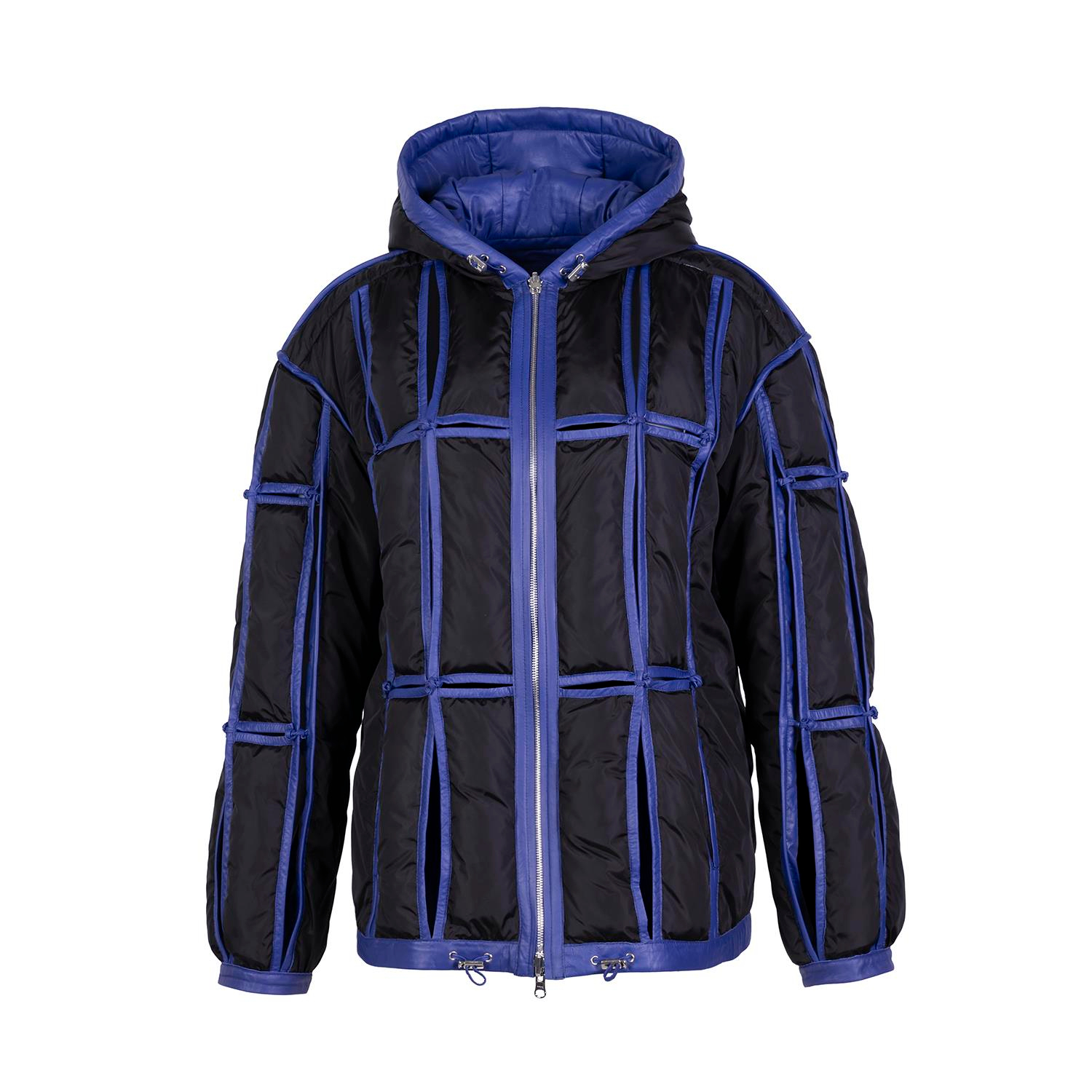 K14458 | LEATHER CUT-OUT PUFFER JACKET