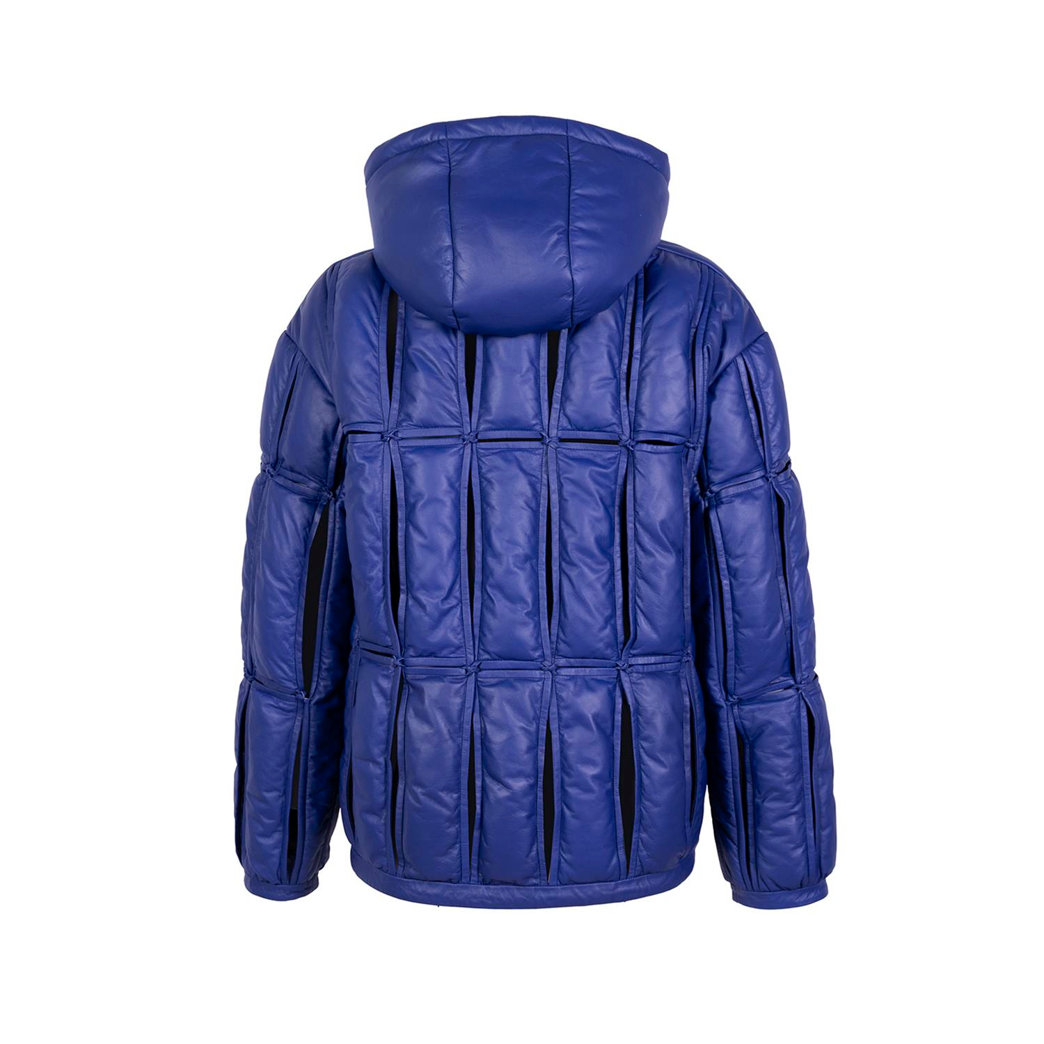 K14458 | LEATHER CUT-OUT PUFFER JACKET