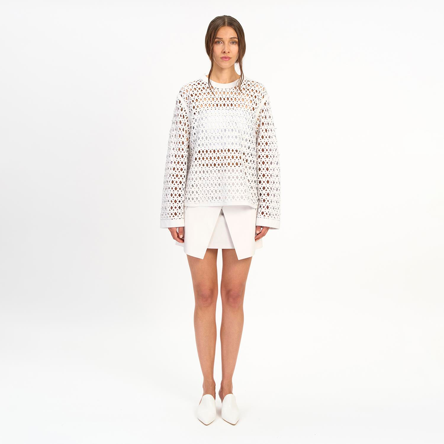 K14462 | Leather Over Sweatshirt