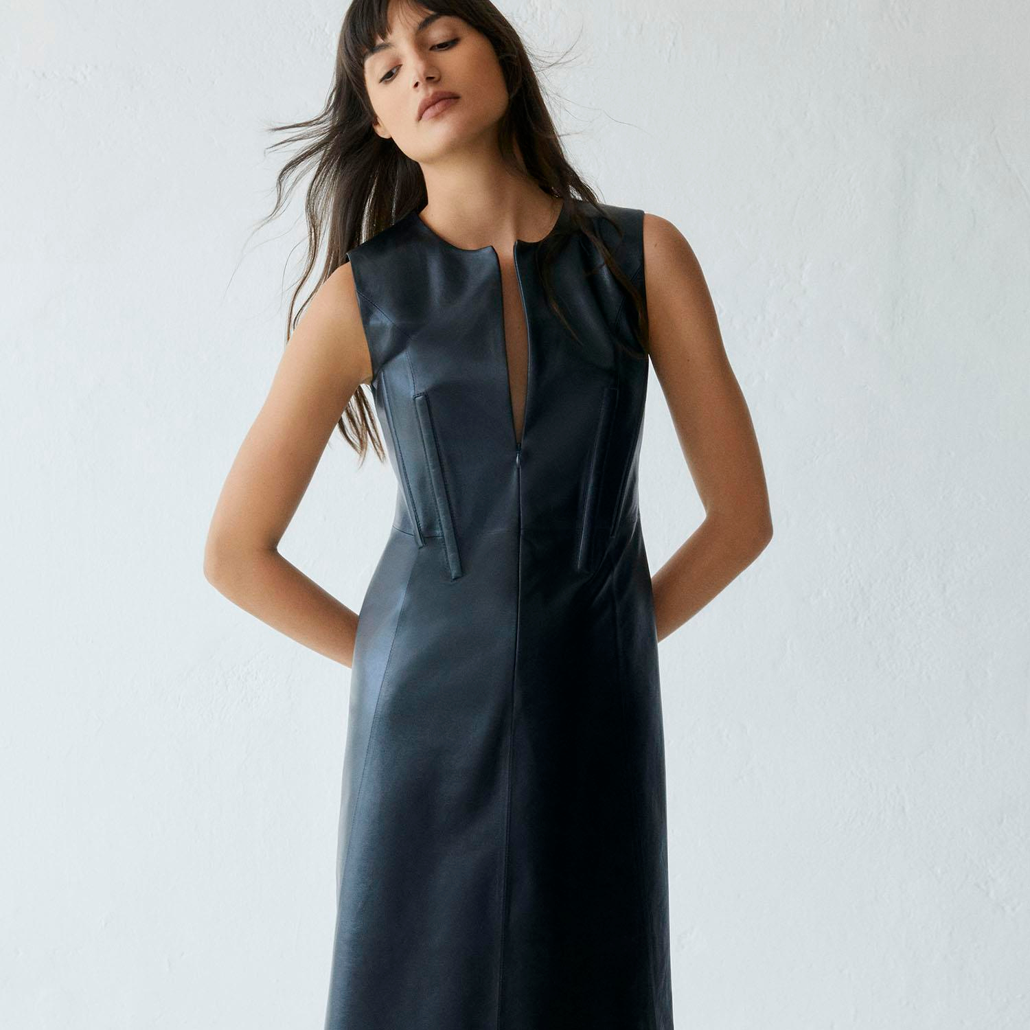 K14509 | Leather Soft Corset Dress