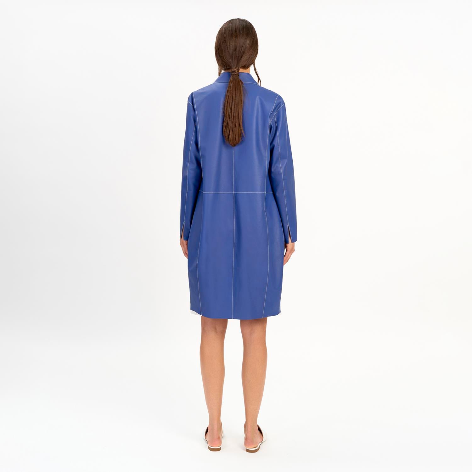 K14523 | LEATHER EGG-SHAPED COAT