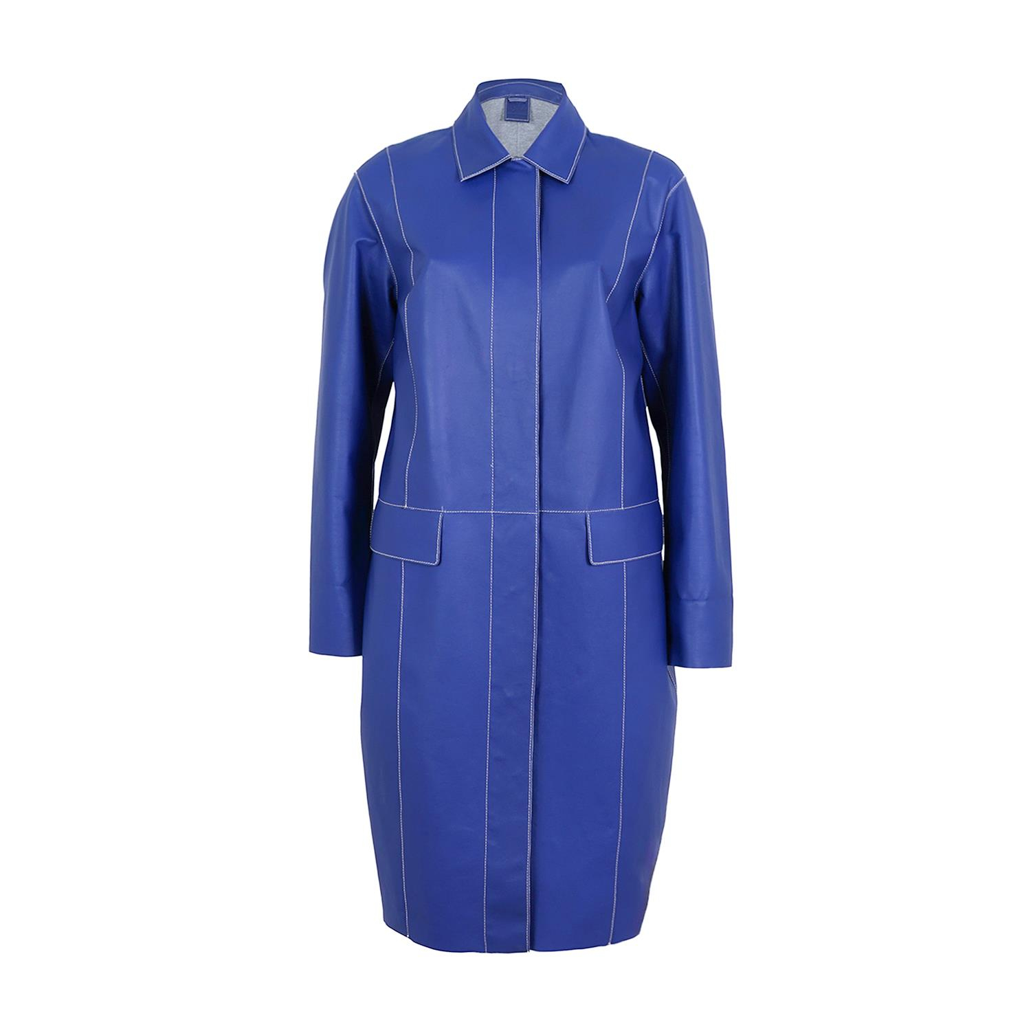 K14523 | LEATHER EGG-SHAPED COAT