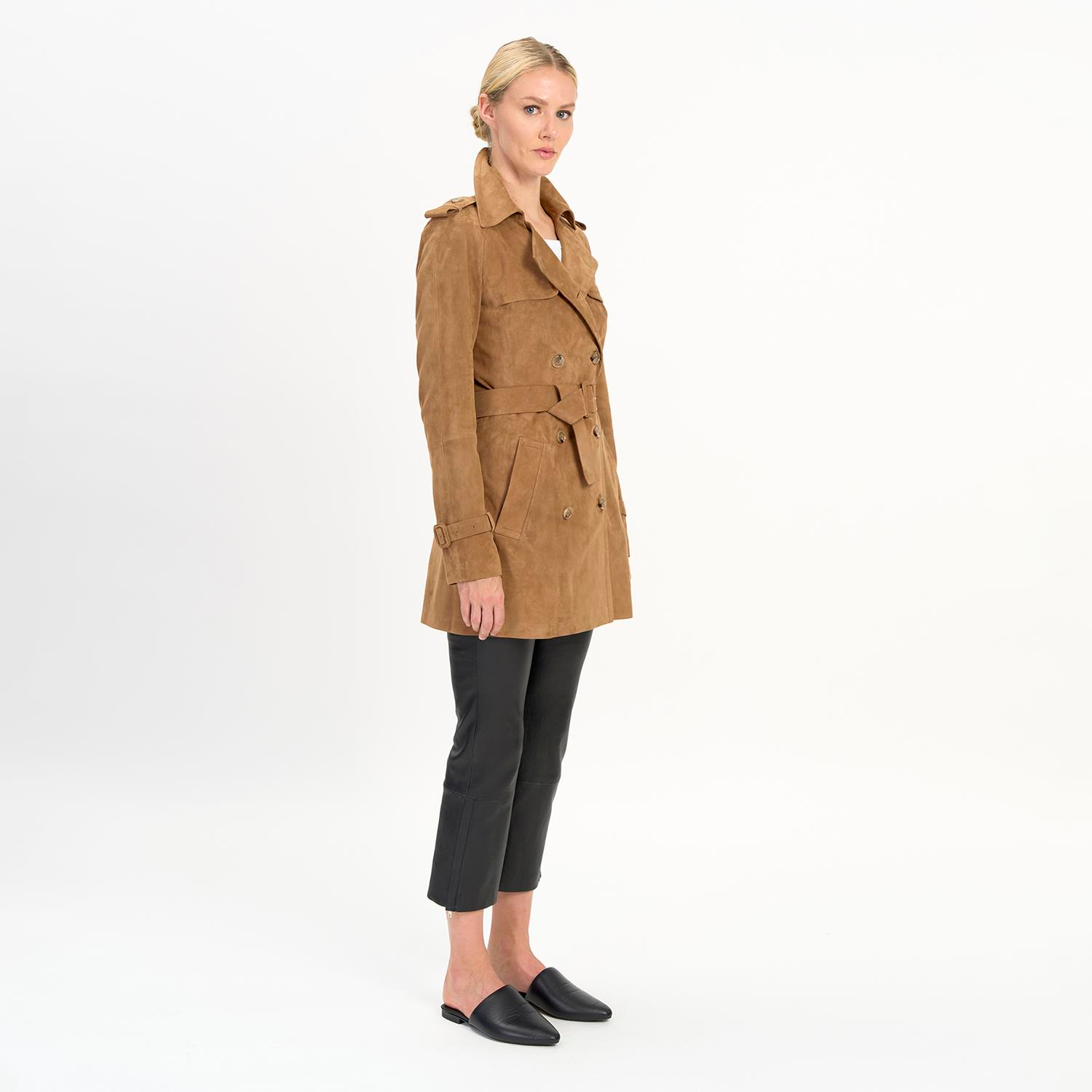 K14524 | Leather Caban Trench Coat