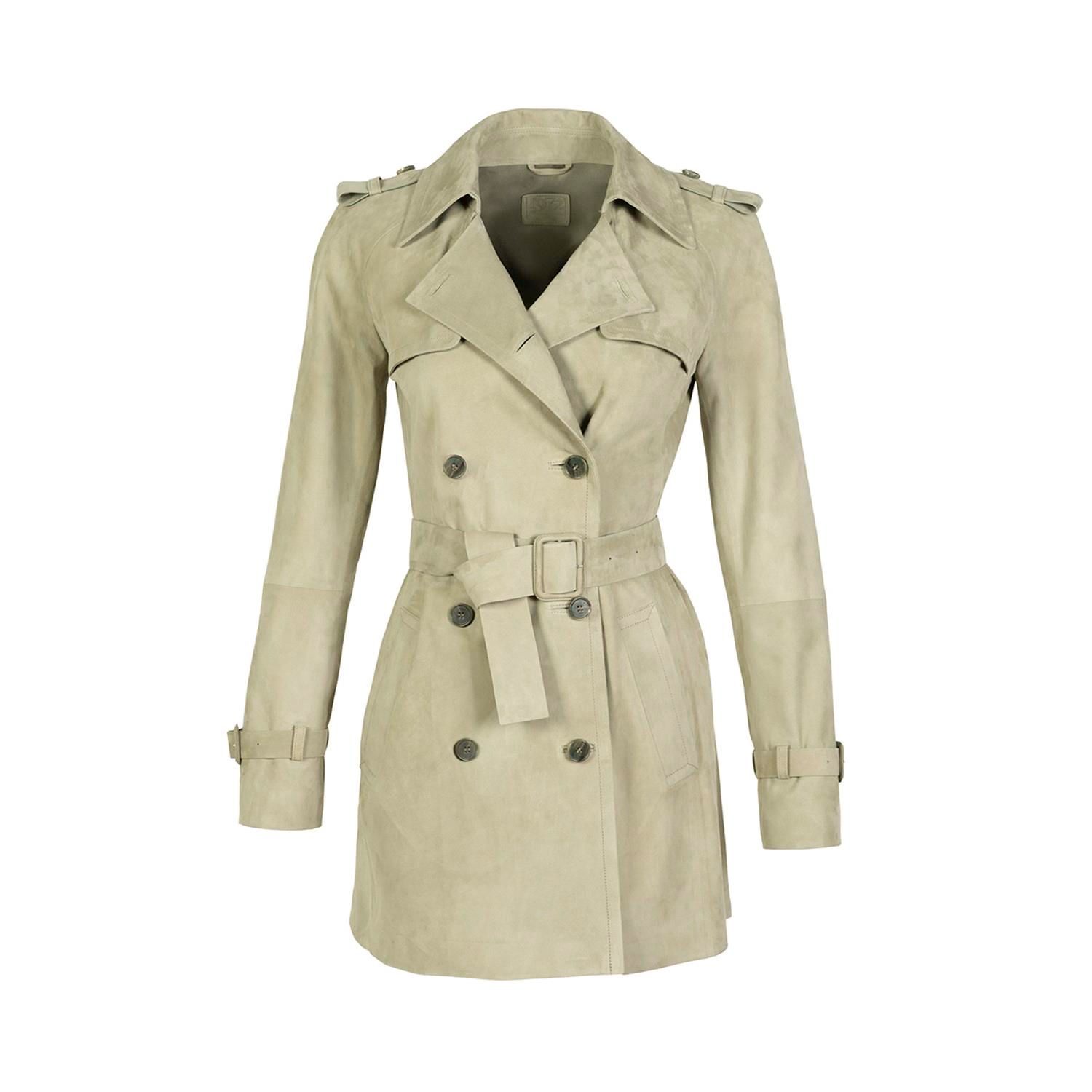 K14524 | Leather Caban Trench Coat