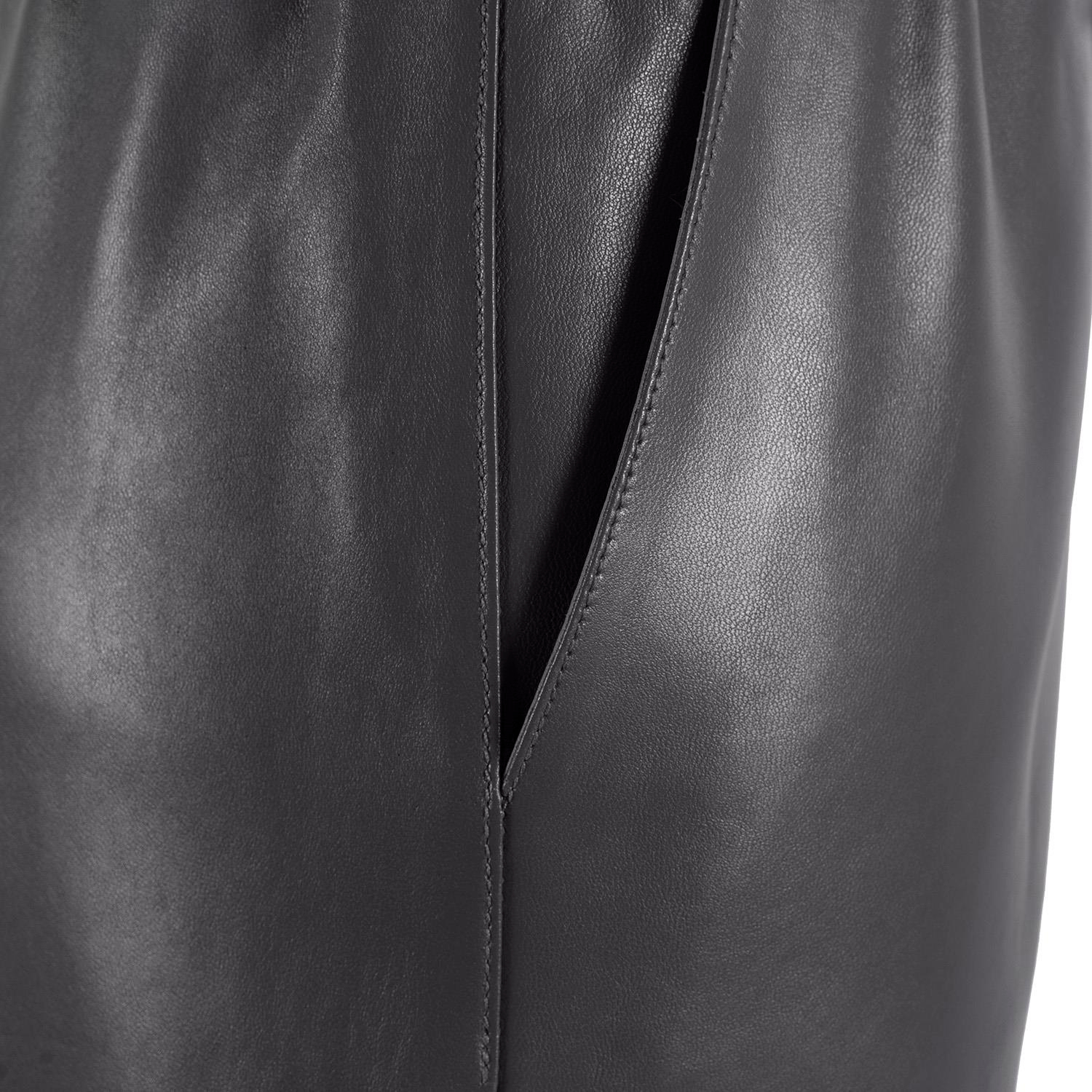 K14815 | Leather Wide Leg Waist String Pants