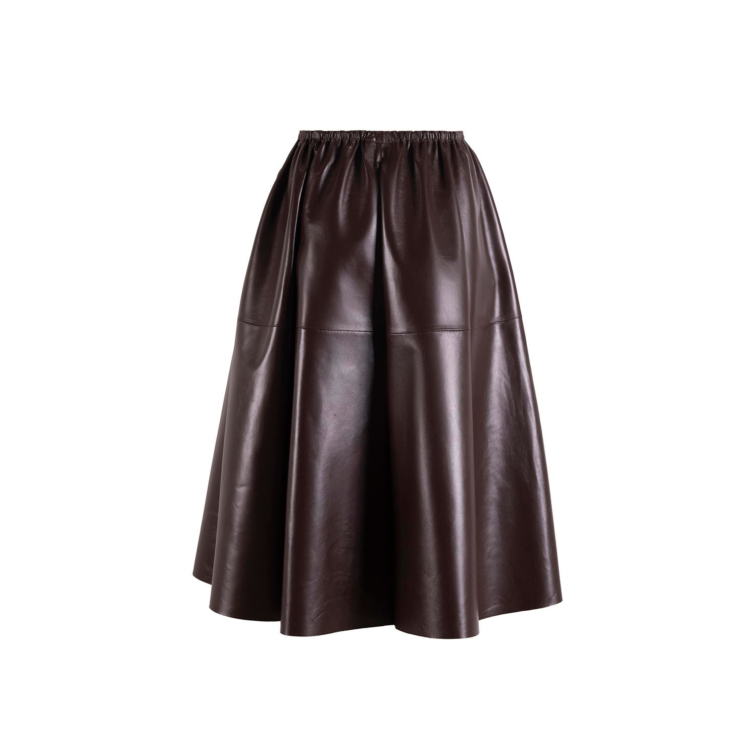 K14843 | Leather Full Skirt with Elastic