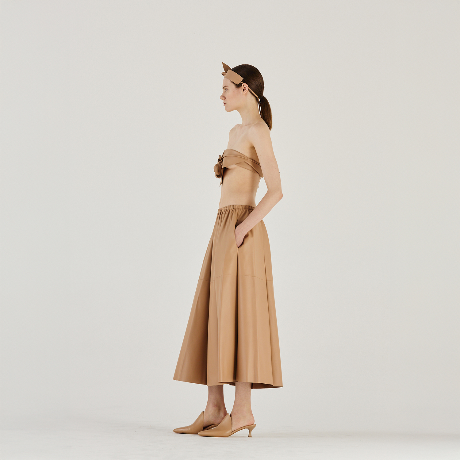 K14901 | LEATHER ROUTE SKIRT
