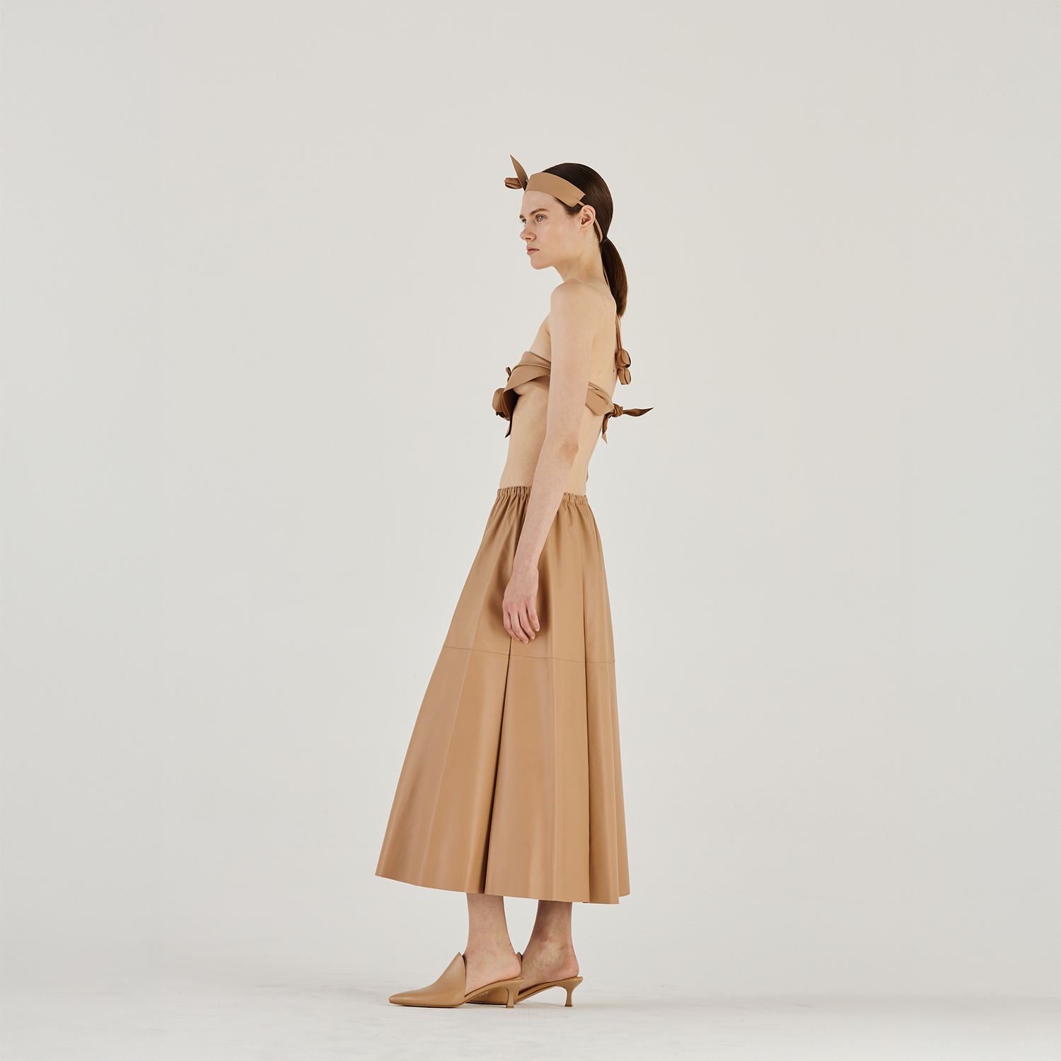 K14901 | LEATHER ROUTE SKIRT
