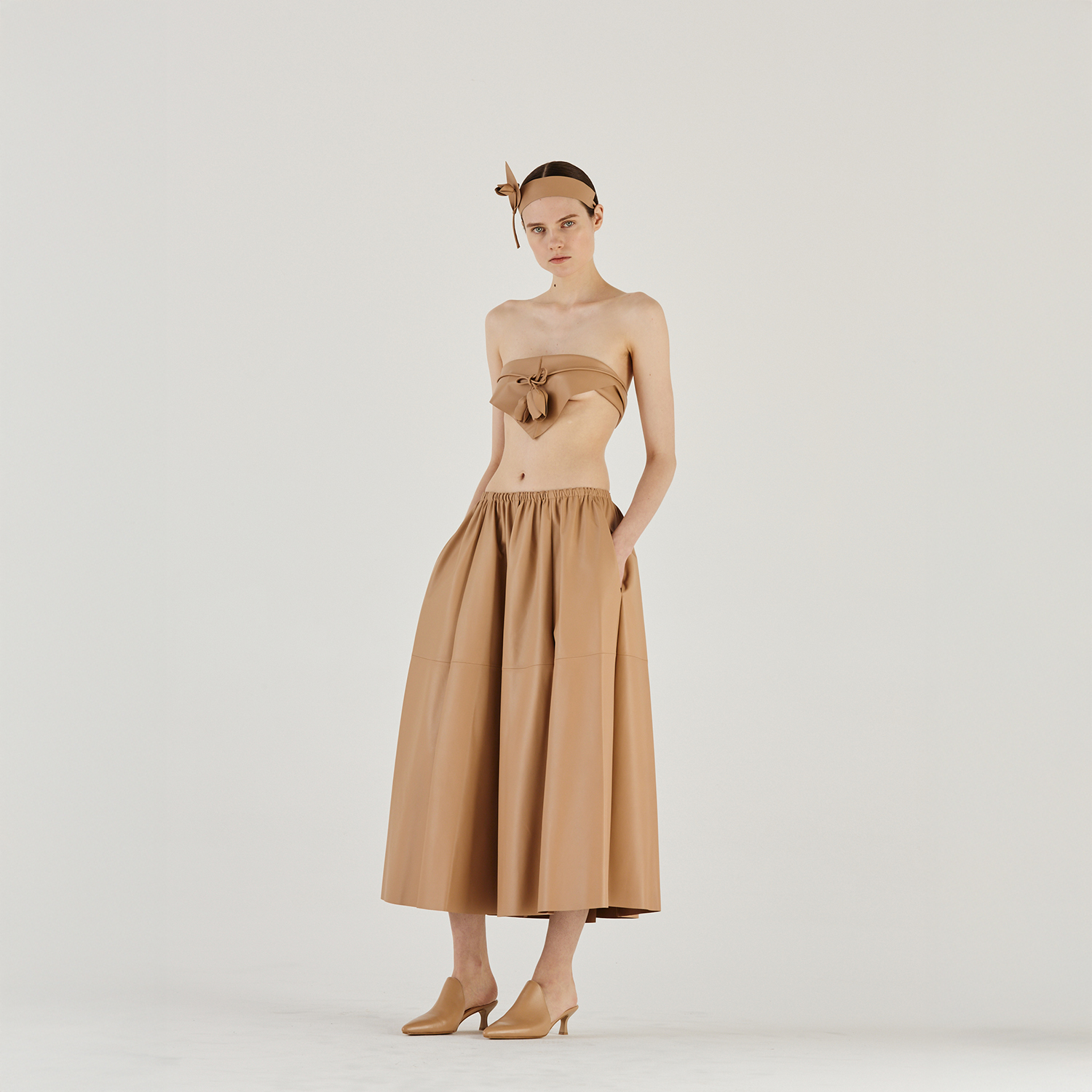 K14901 | LEATHER ROUTE SKIRT
