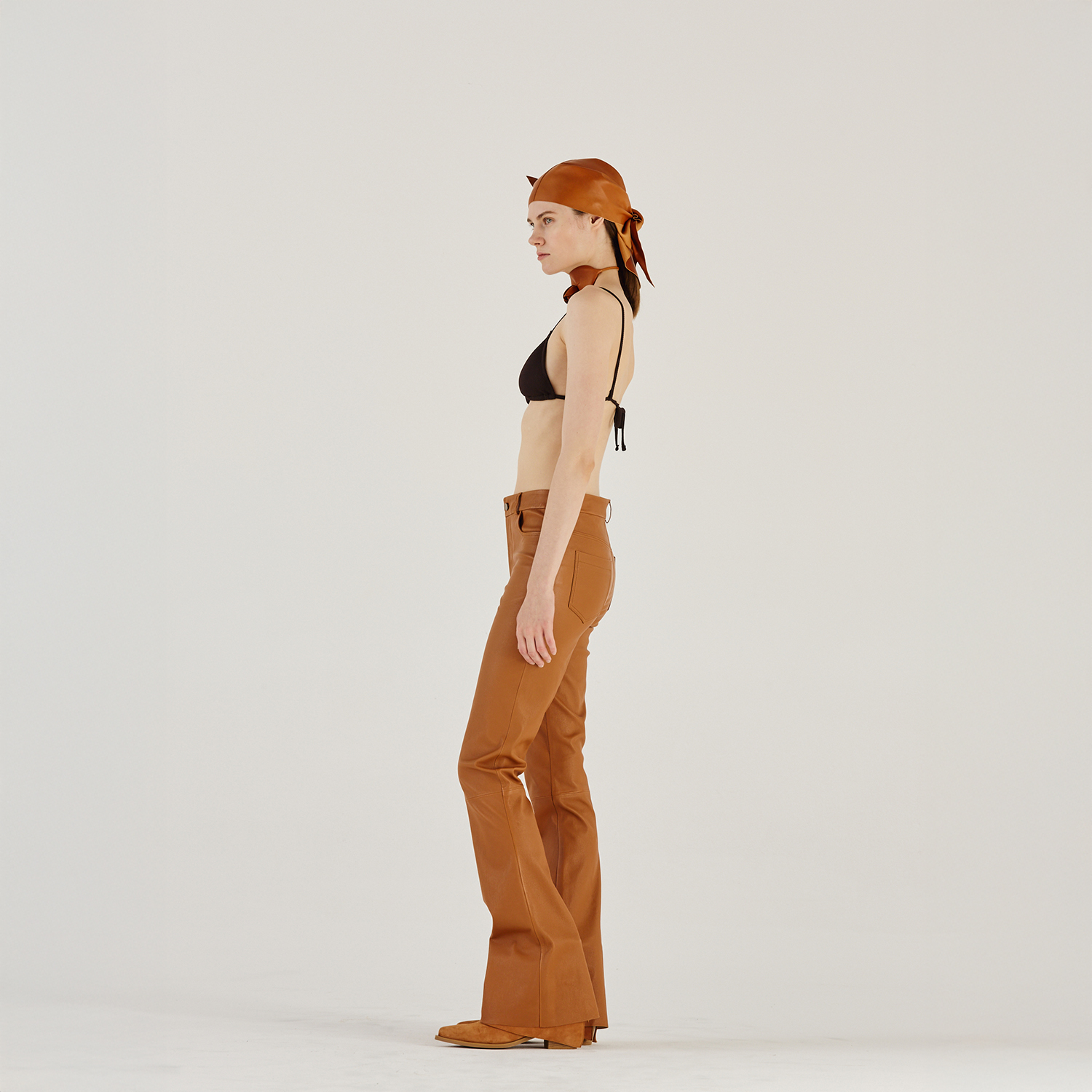 K14904 | LEATHER BOOT LEG 5-POCKET PANTS