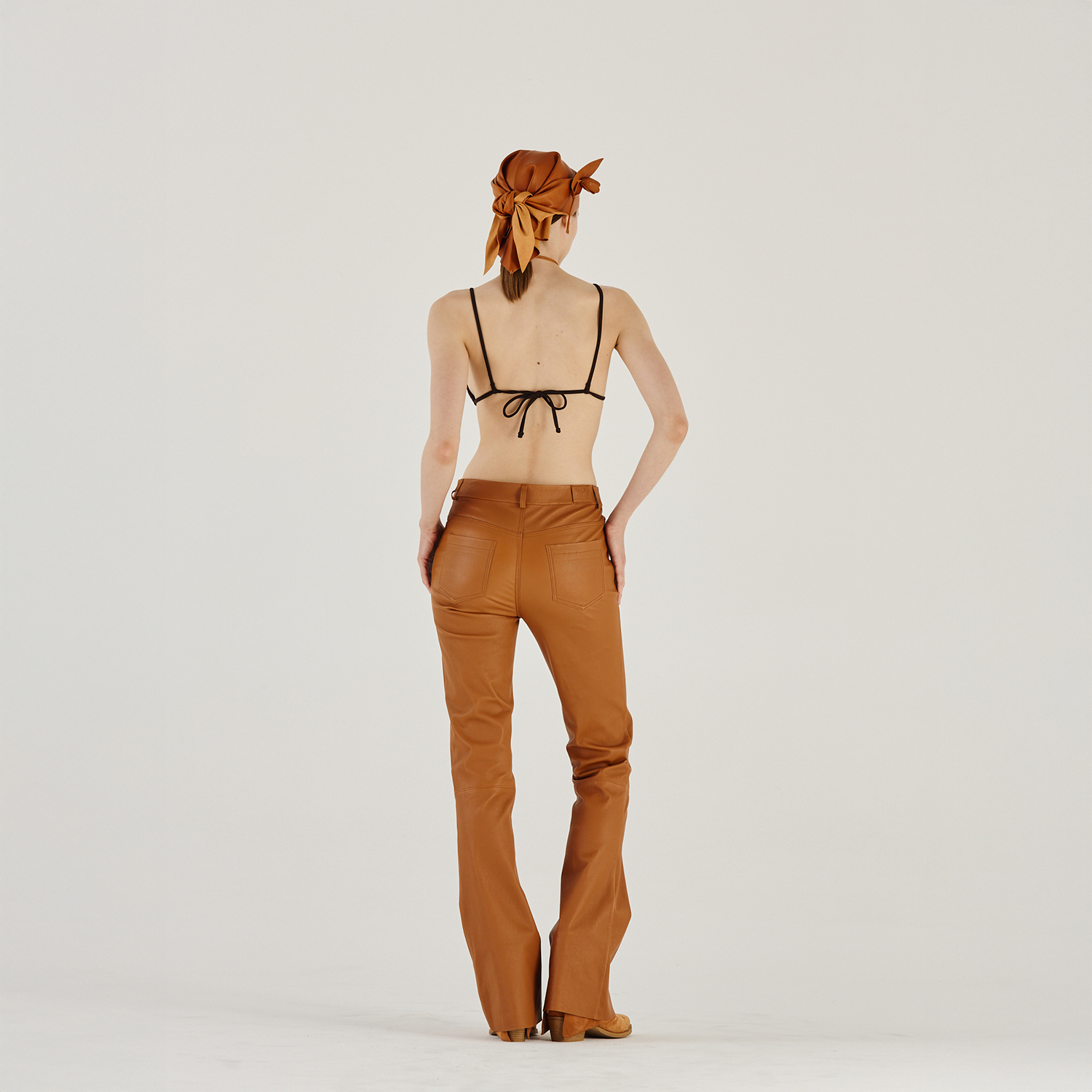 K14904 | LEATHER BOOT LEG 5-POCKET PANTS