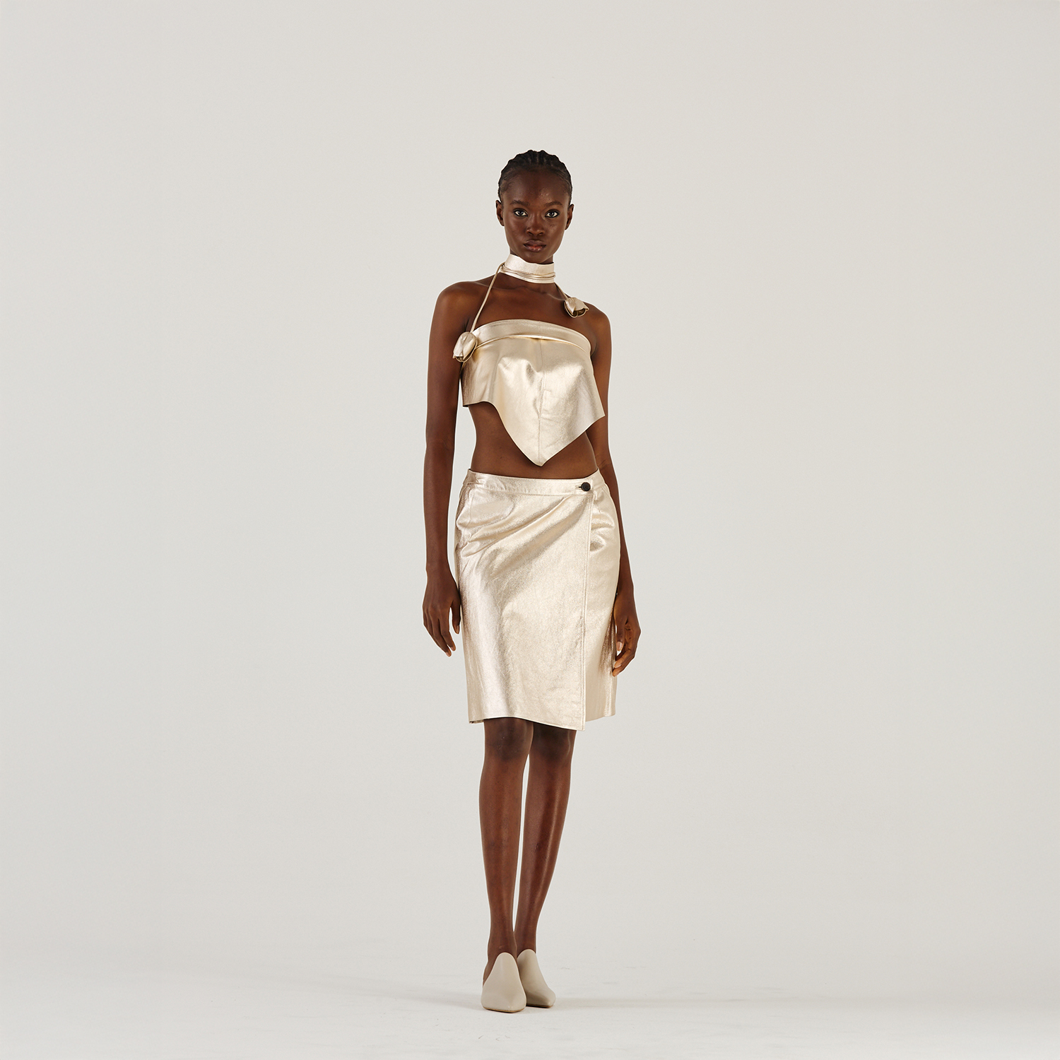 K14916 | LEATHER WRAP SKIRT