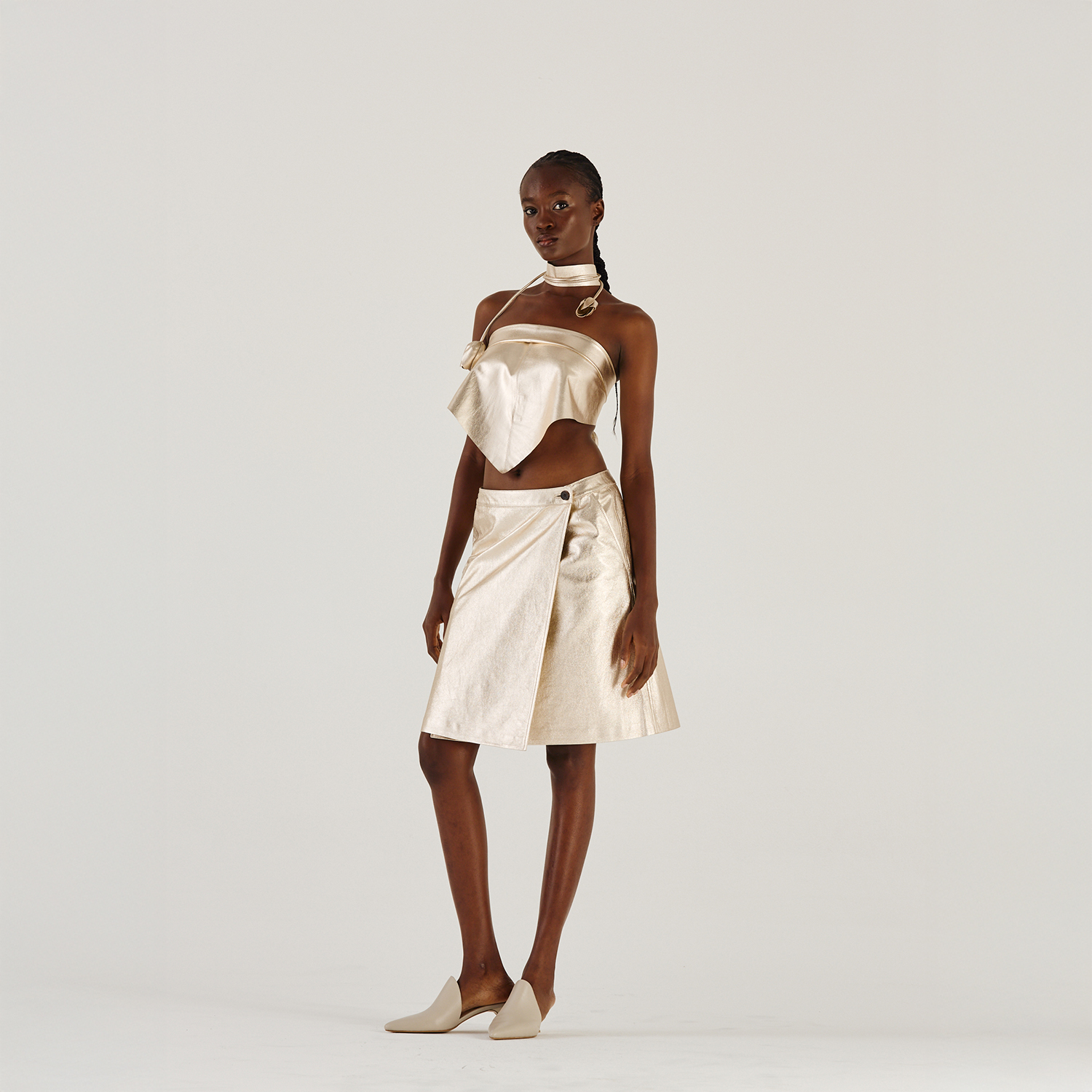 K14916 | LEATHER WRAP SKIRT