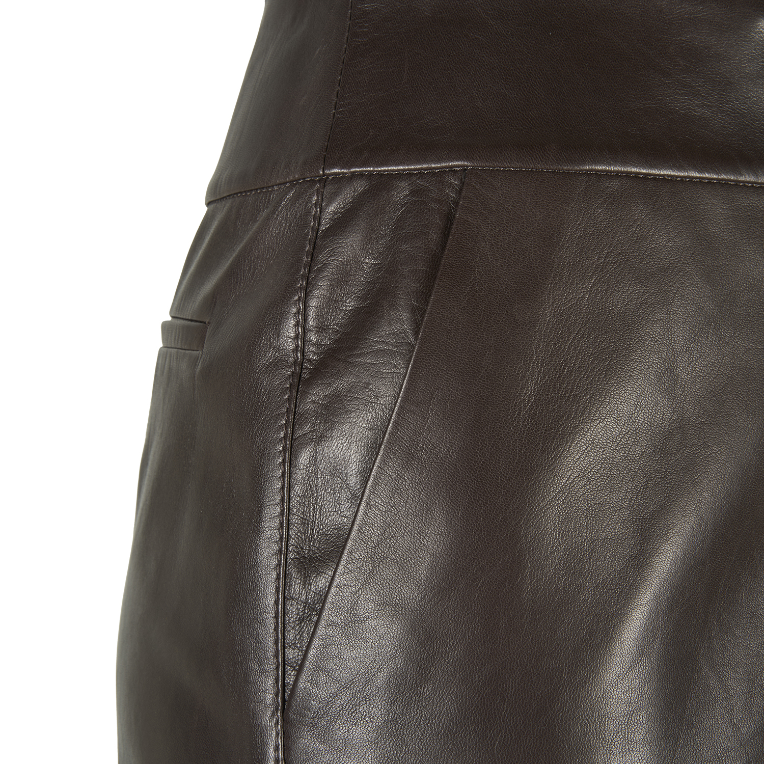 K14919 |LEATHER A-LINE LONGETTE SKIRT