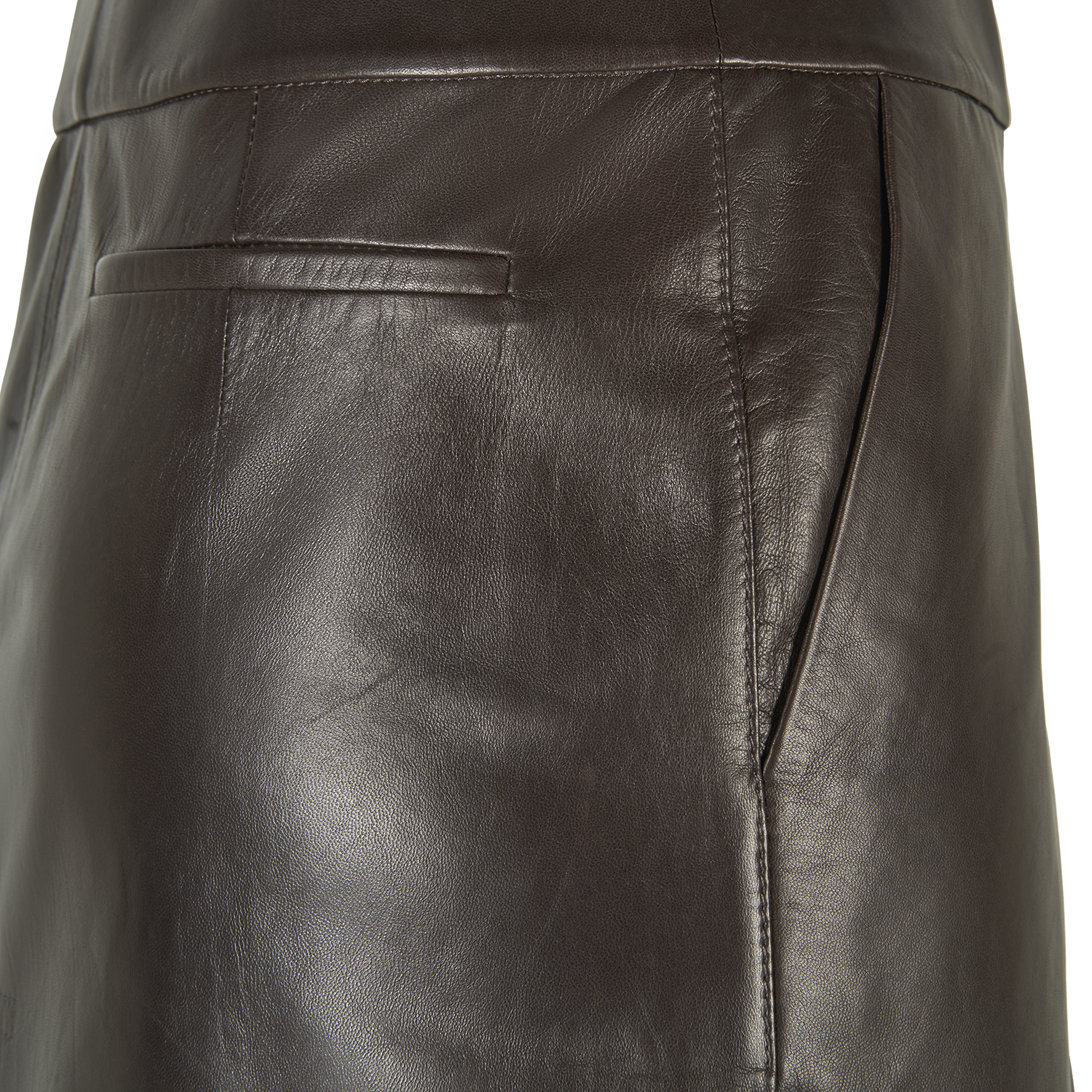 K14919 |LEATHER A-LINE LONGETTE SKIRT
