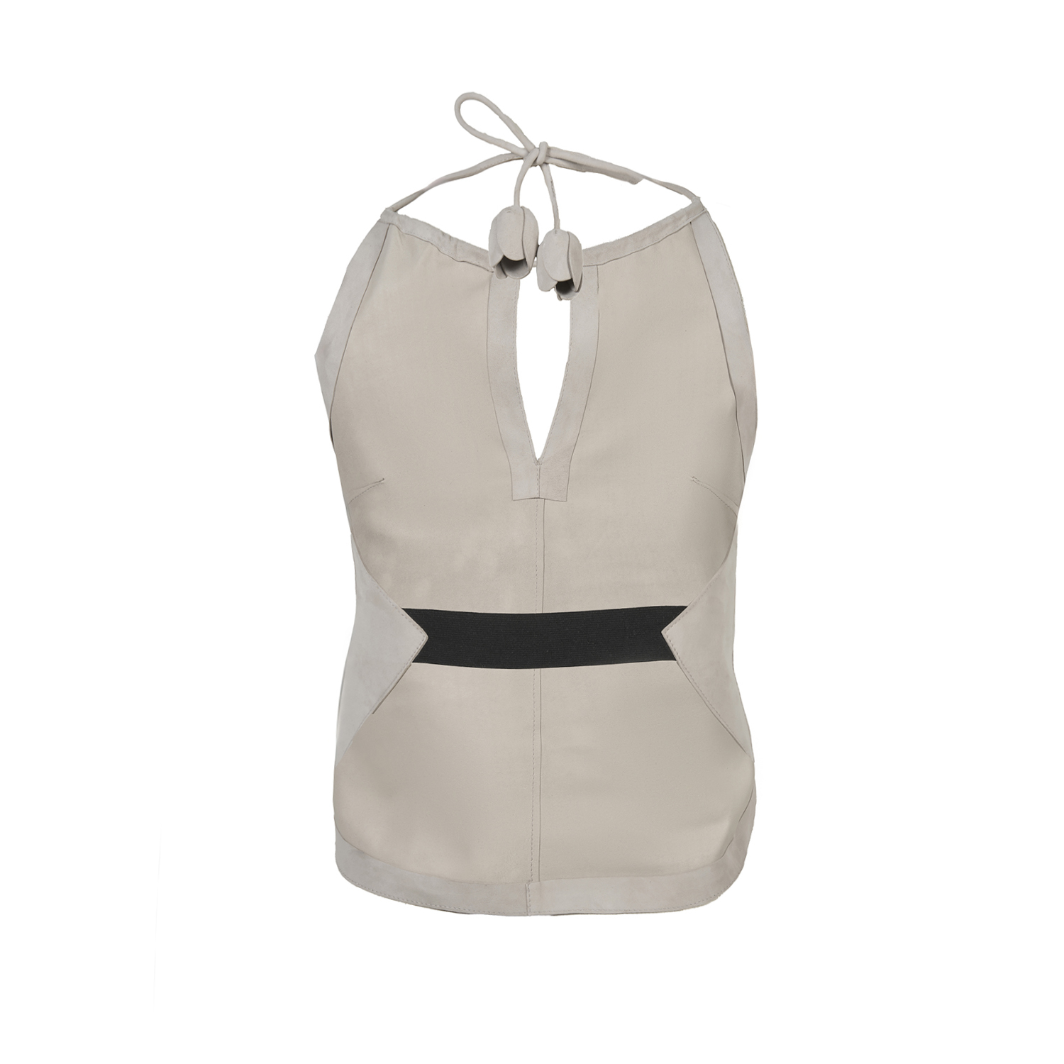 K14922_ | LEATHER APRON TOP