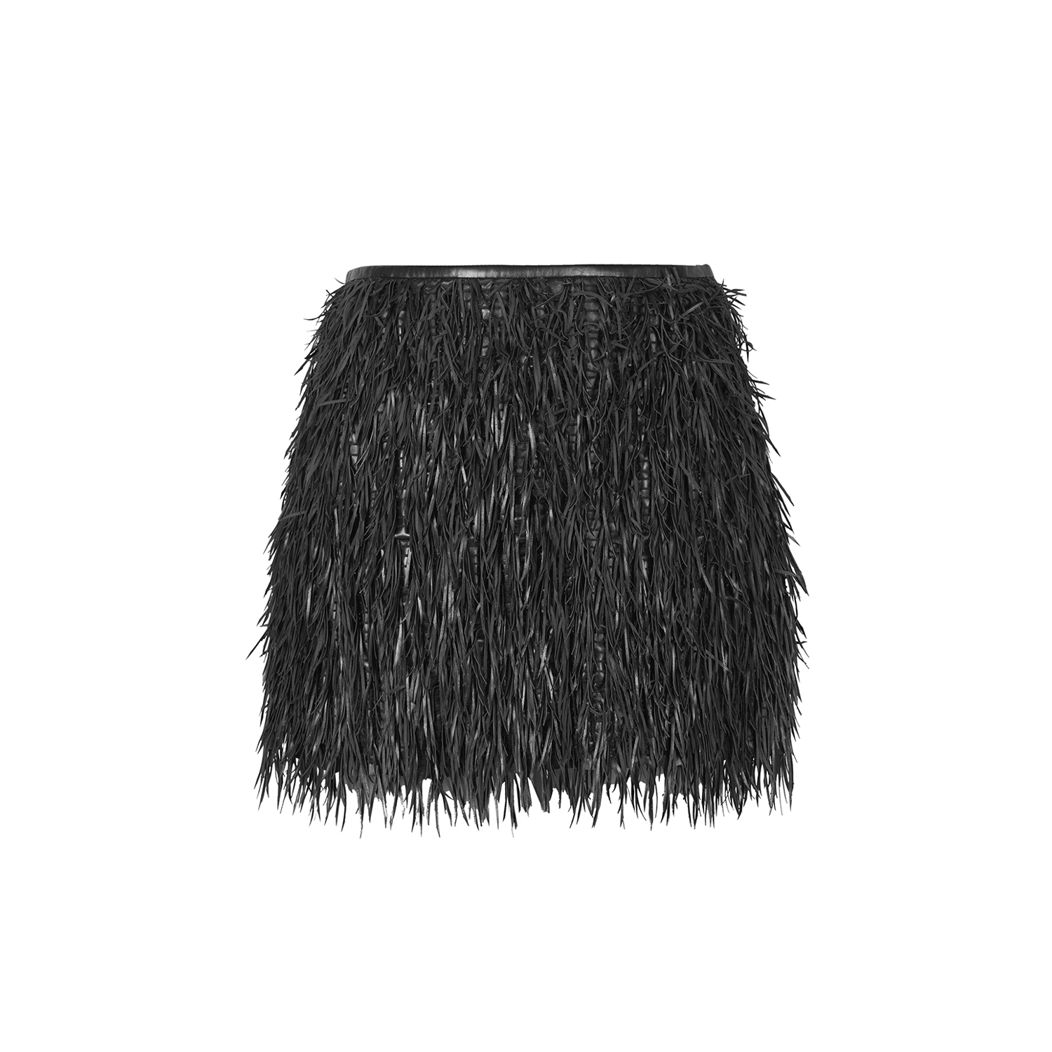 K14935 | LEATHER FRINGE INTERTWINED SKIRT