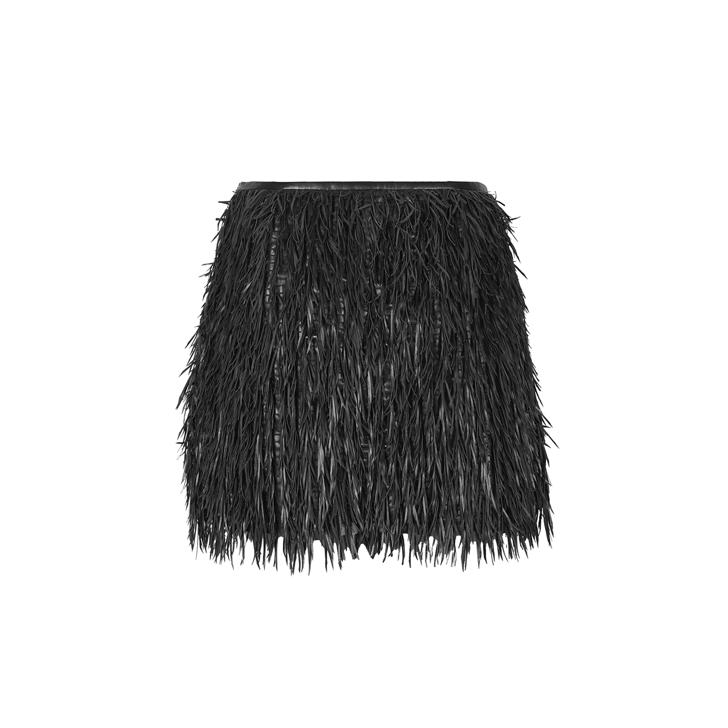 K14935 | LEATHER FRINGE INTERTWINED SKIRT