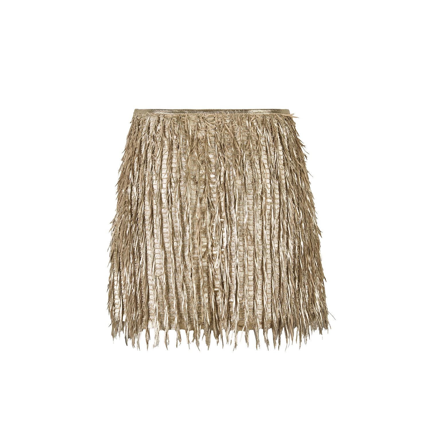K14935_ | LEATHER FRINGE INTERTWINED SKIRT