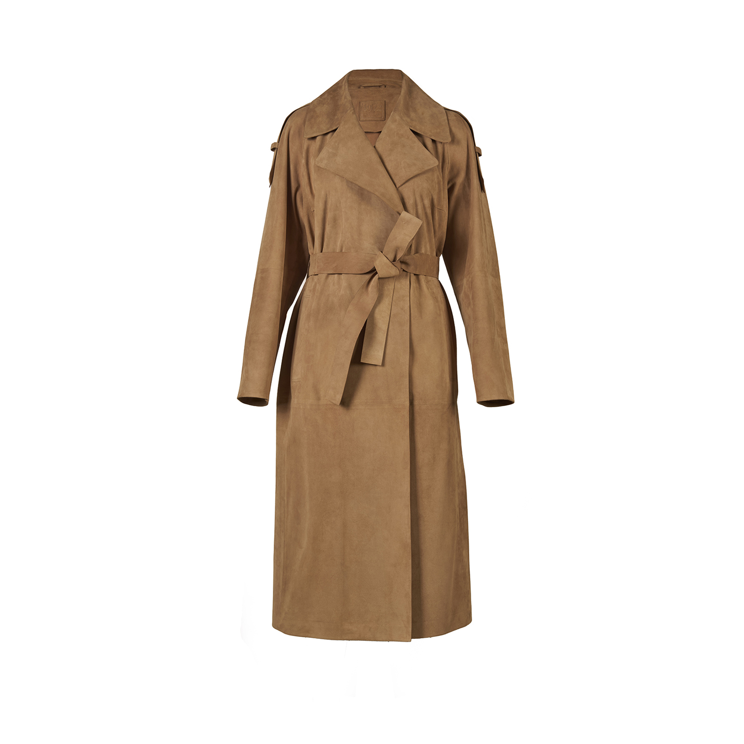 K14938 | LEATHER ROBE TRENCH COAT