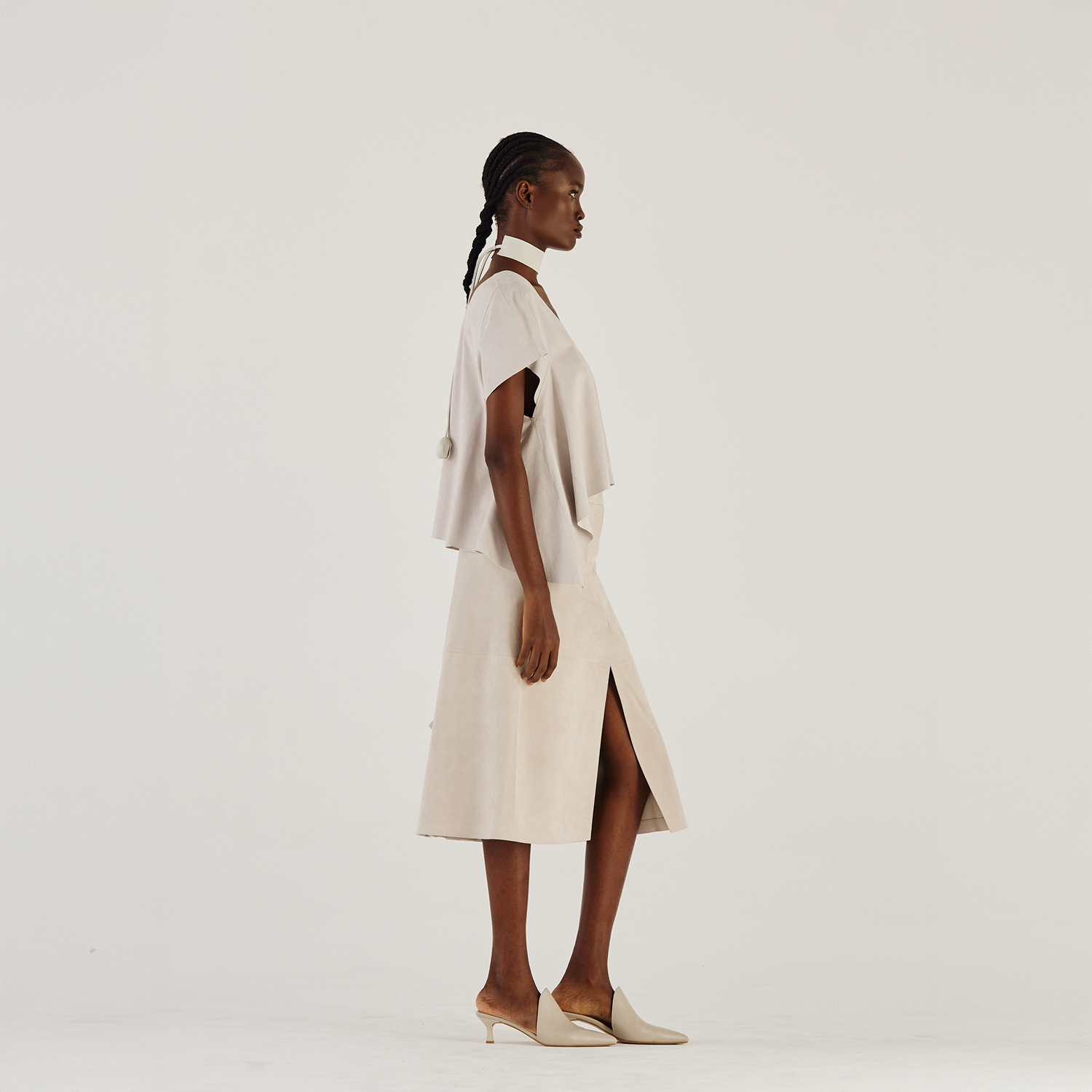 K14940 | LEATHER FOULARD TOP