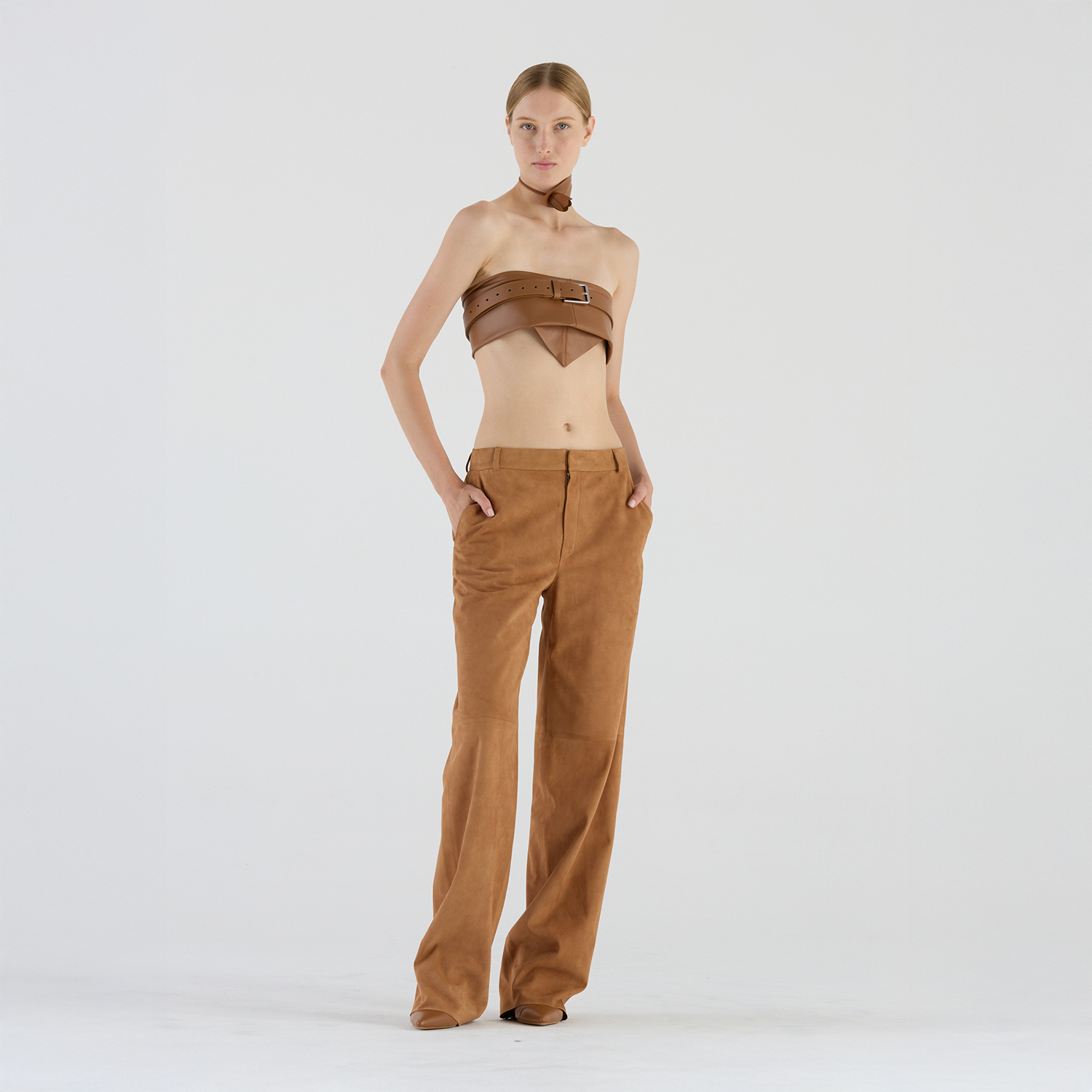 K14944 | LEATHER RELAXED LEG PANTS