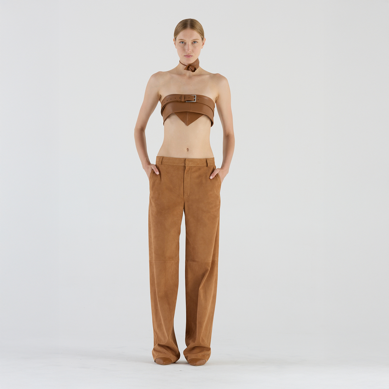 K14944 | LEATHER RELAXED LEG PANTS