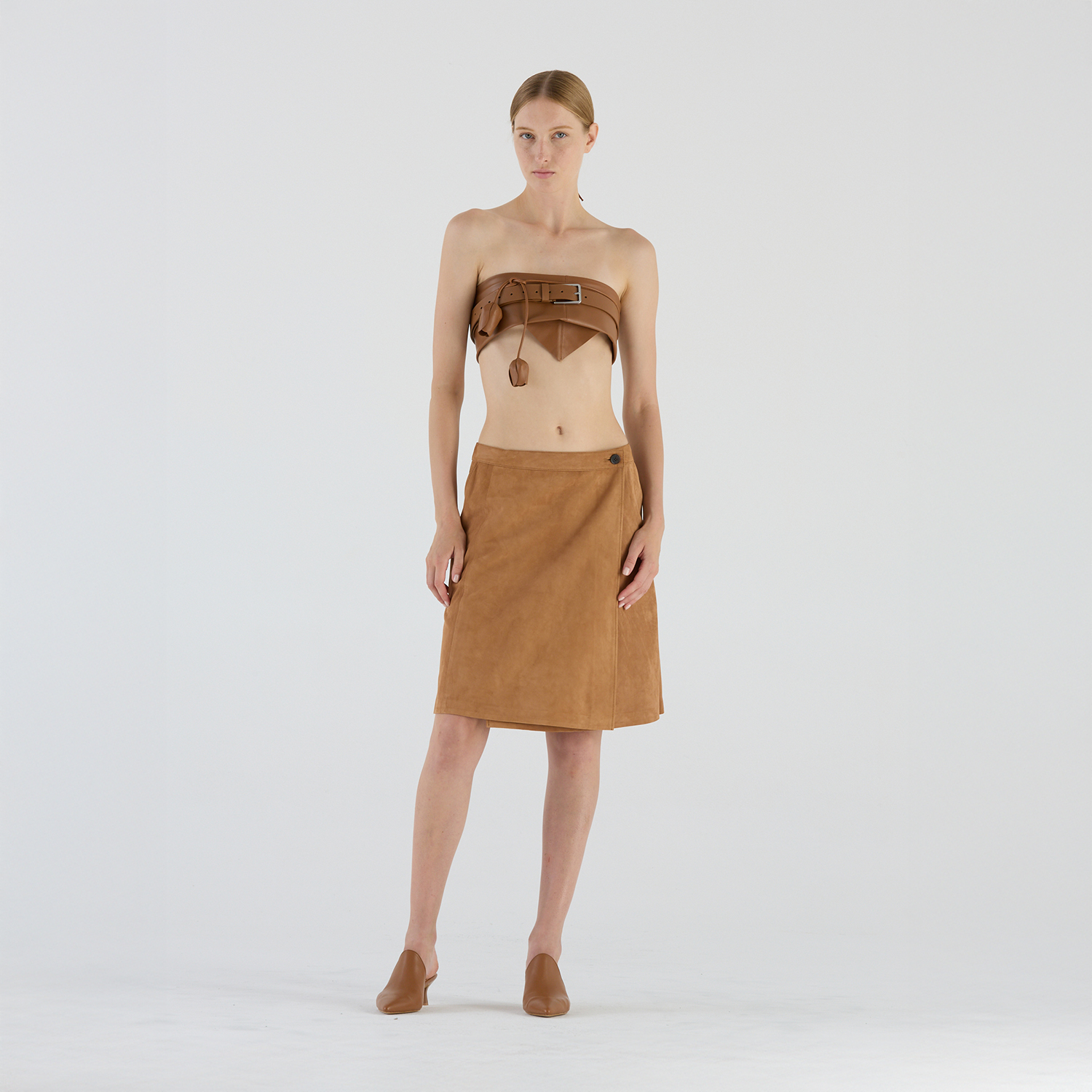 K14987 | LEATHER WRAP SKIRT