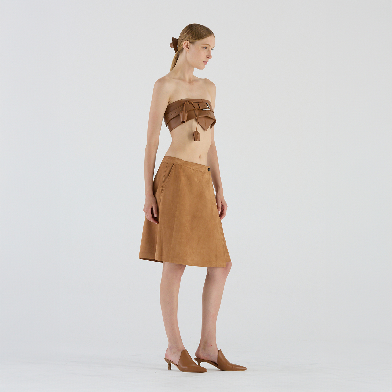 K14987 | LEATHER WRAP SKIRT