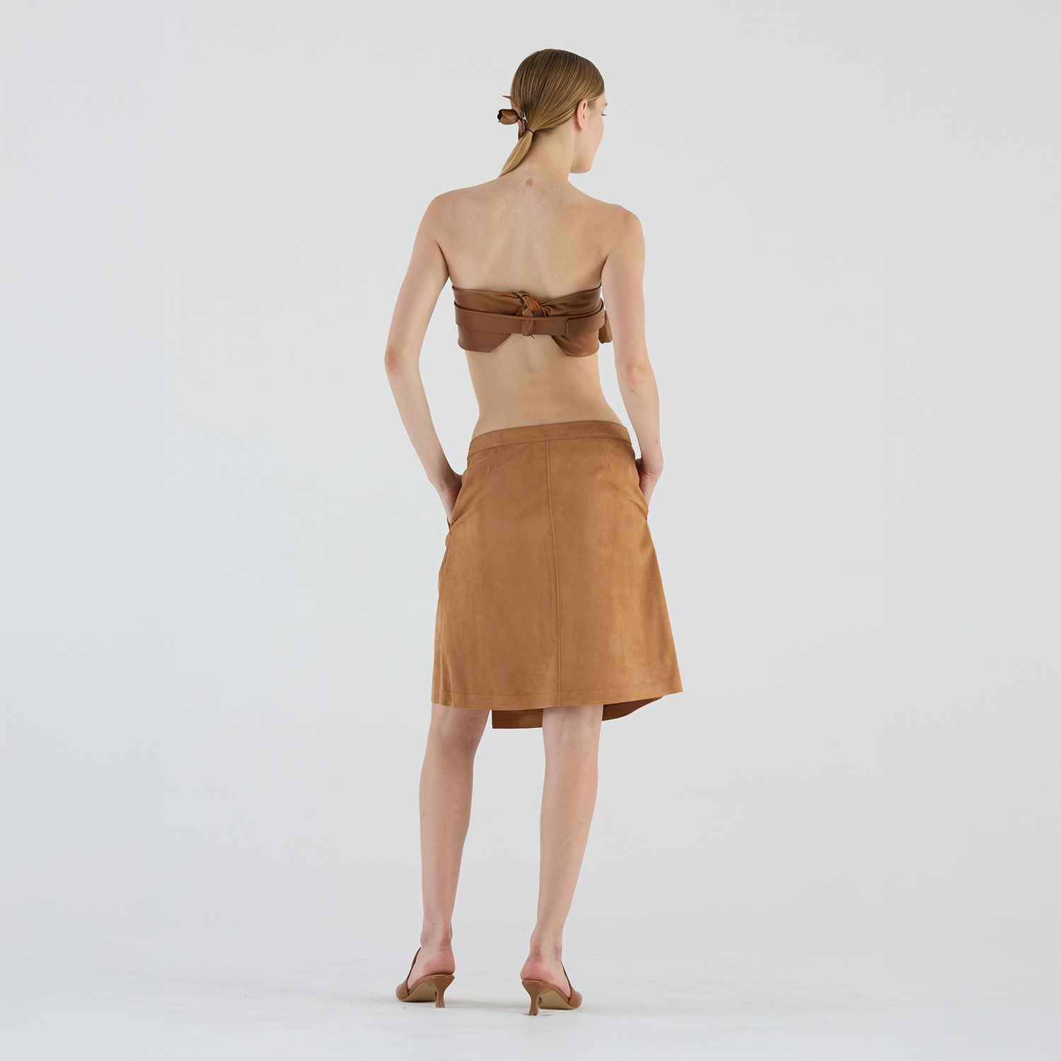 K14987 | LEATHER WRAP SKIRT