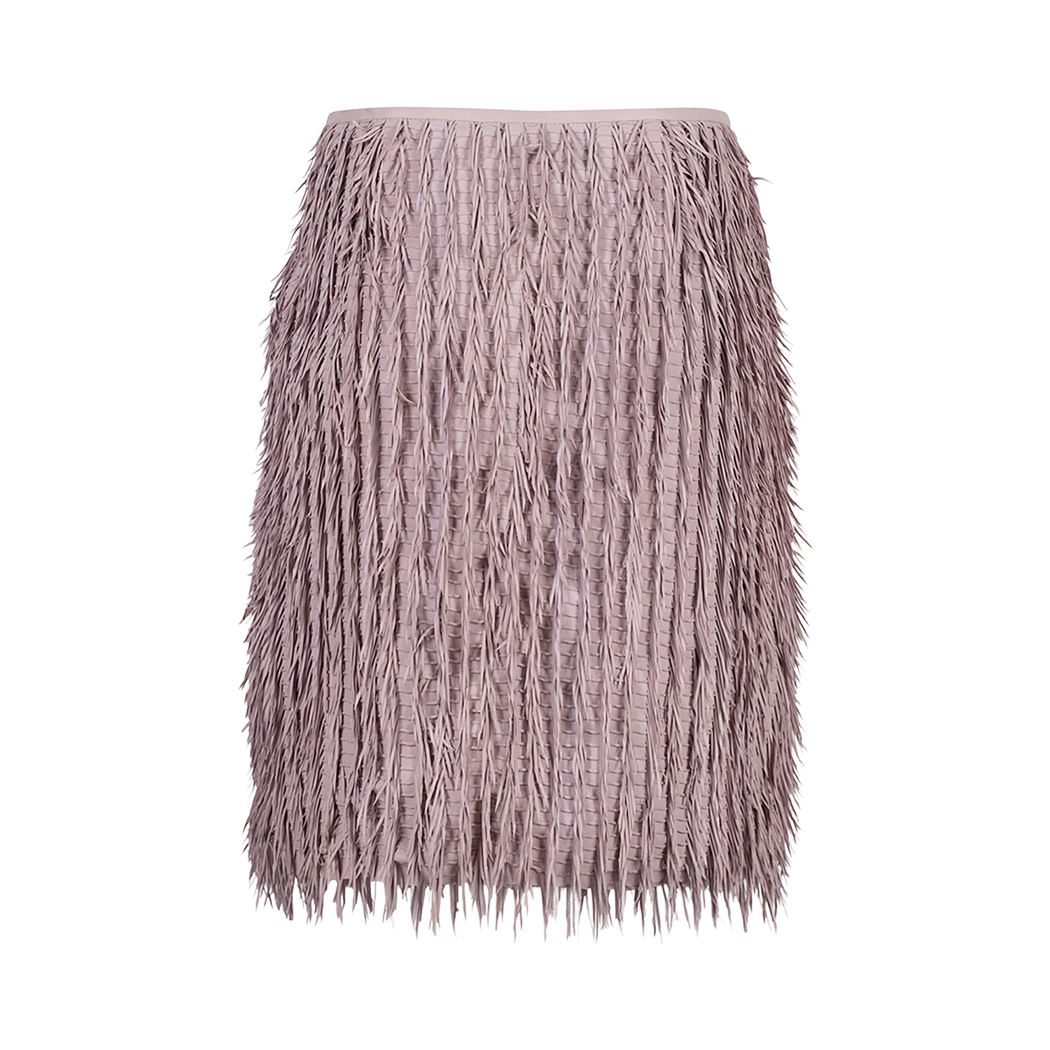 K15095 |LEATHER FRINGE SKIRT