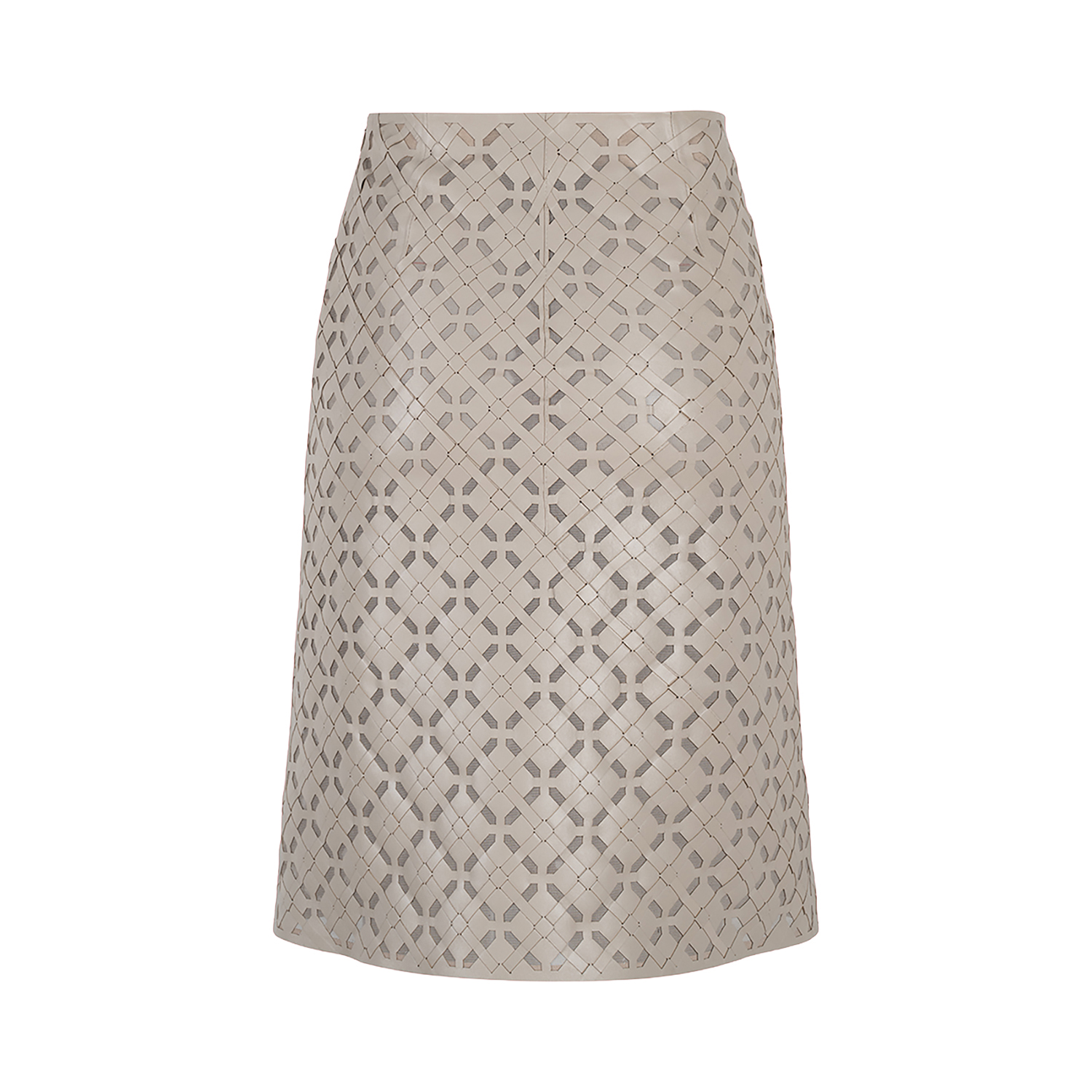 K15103 | LEATHER MOSAIC SKIRT