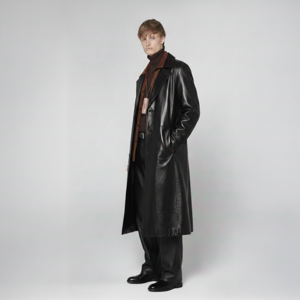 K15150 - LEATHER TRENCH COAT